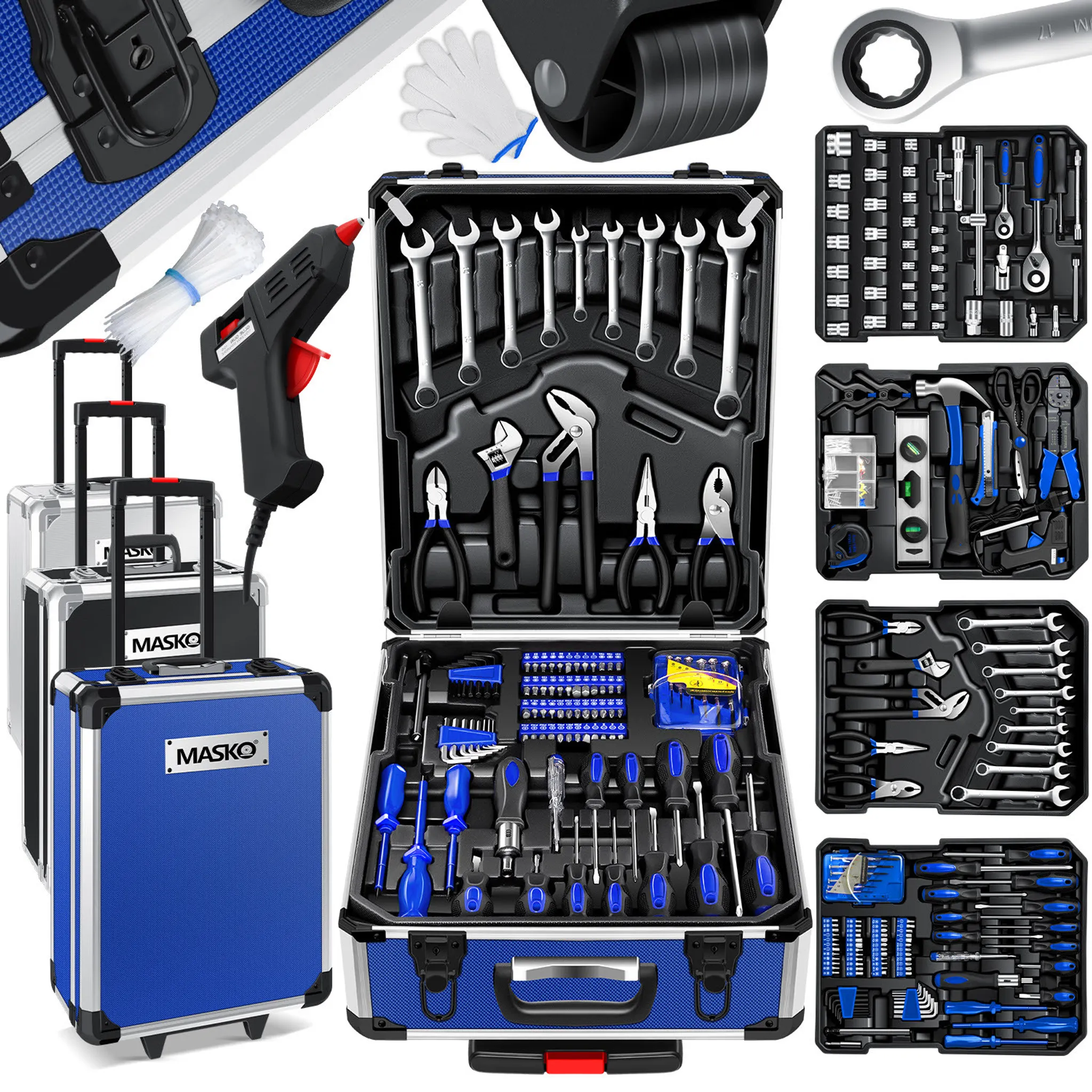 Masko® 969 tlg Werkzeugkoffer Werkzeugkasten | Werkzeug-Sets