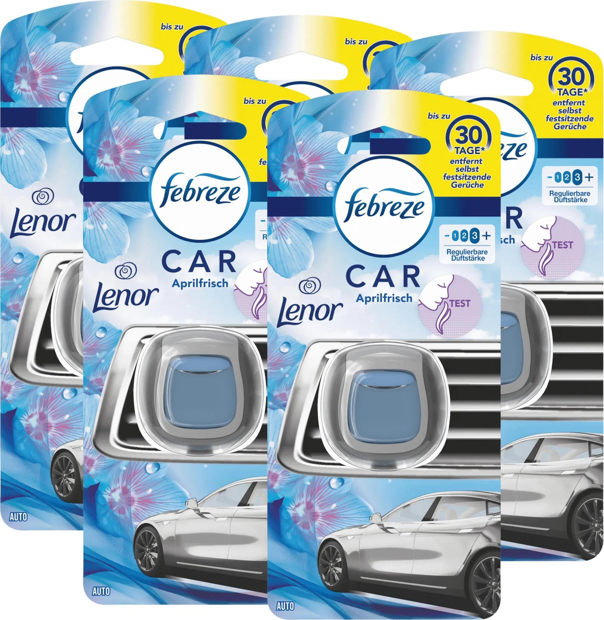 Febreze Car Lufterfrischer Lenor Aprilfrisch 5er Pack