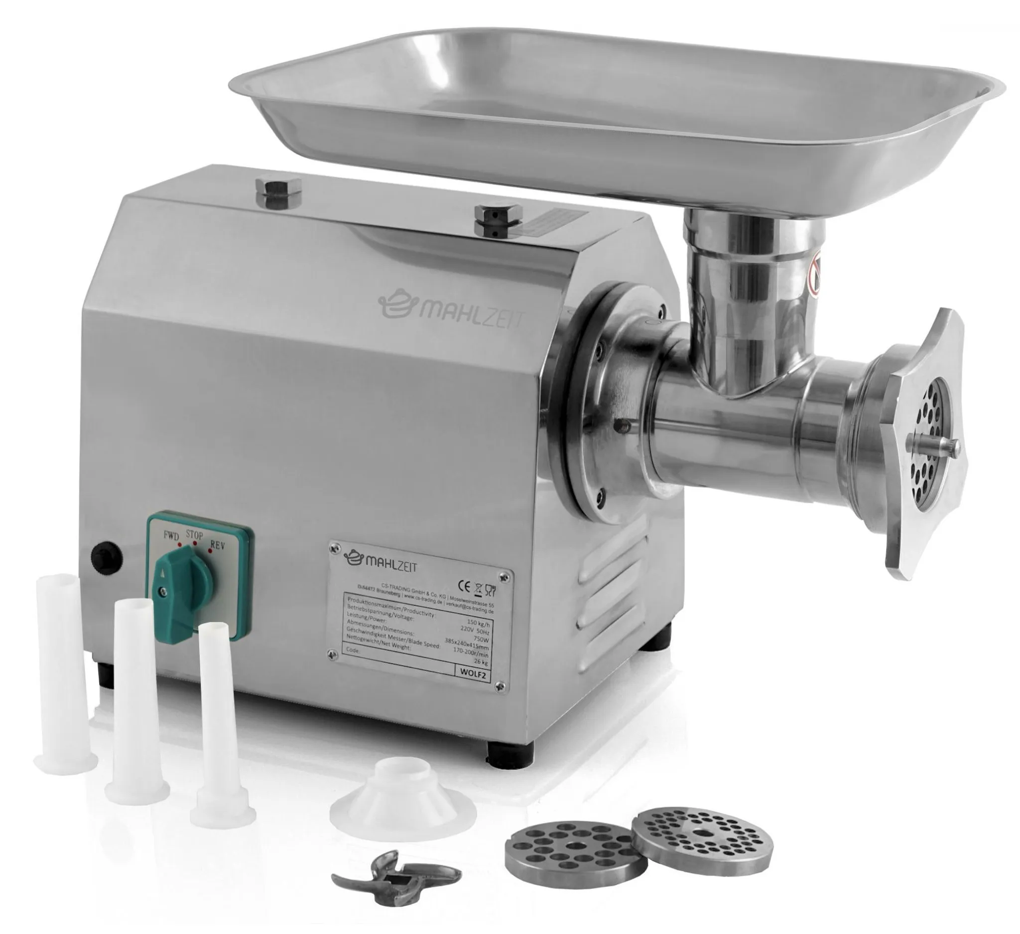 VINATO Hachoir à Viande Électrique, CompactPower Embout à Saucisse,3