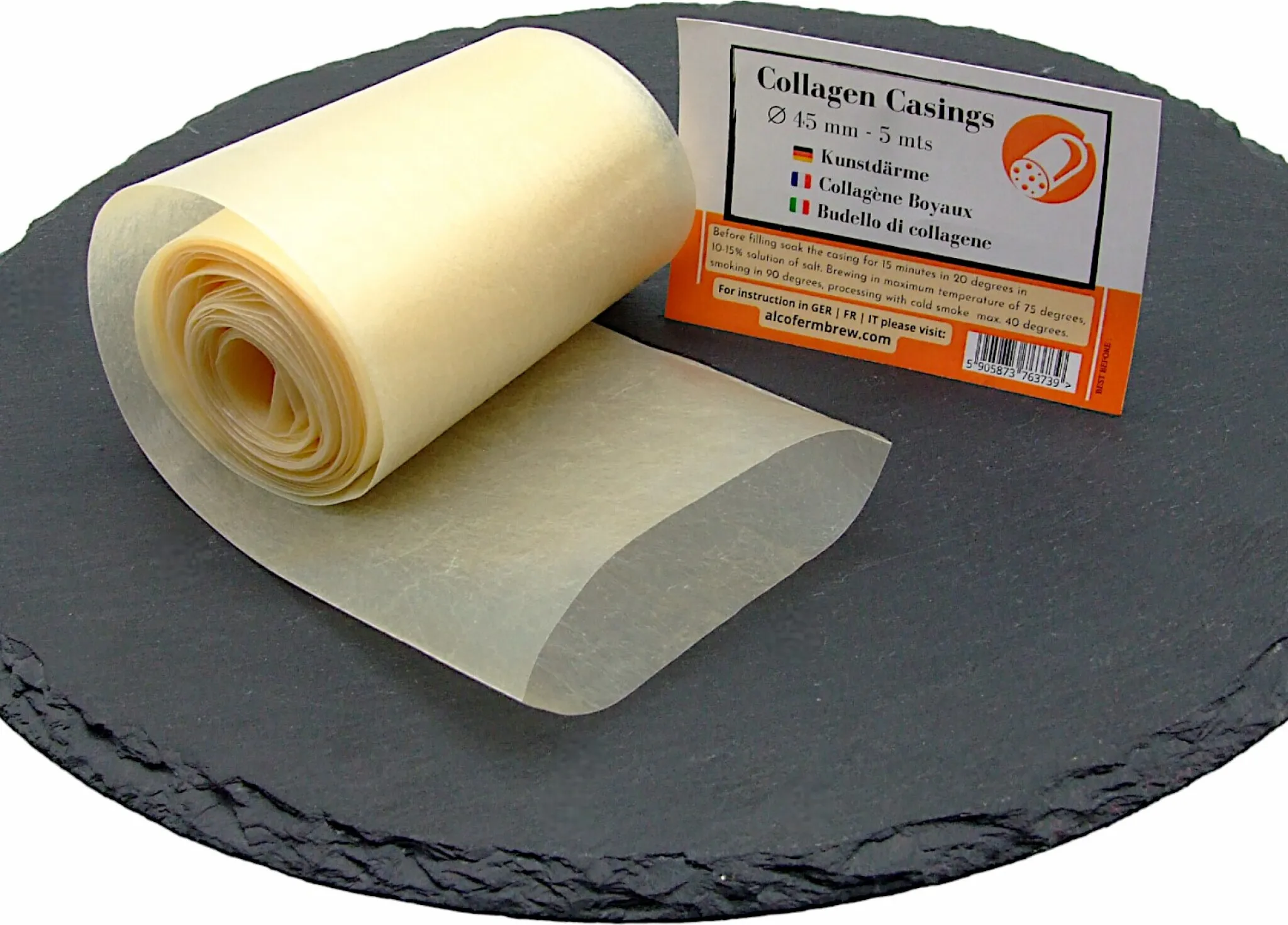 Produktbild von TONGFENG Kollagen-Darm-Set – 3 Stück, 14 M X 26 Mm – Essbare Wursthüllen Für Bratwurst, Salami & Hot Dogs