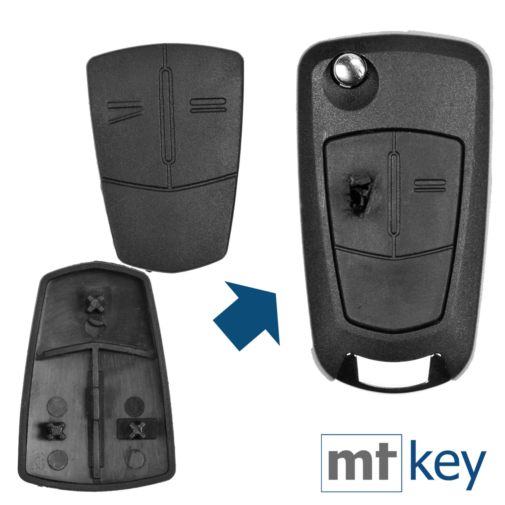2-Tasten-Schlüsselgehäuse kompatibel mit Vauxhall Opel Movano