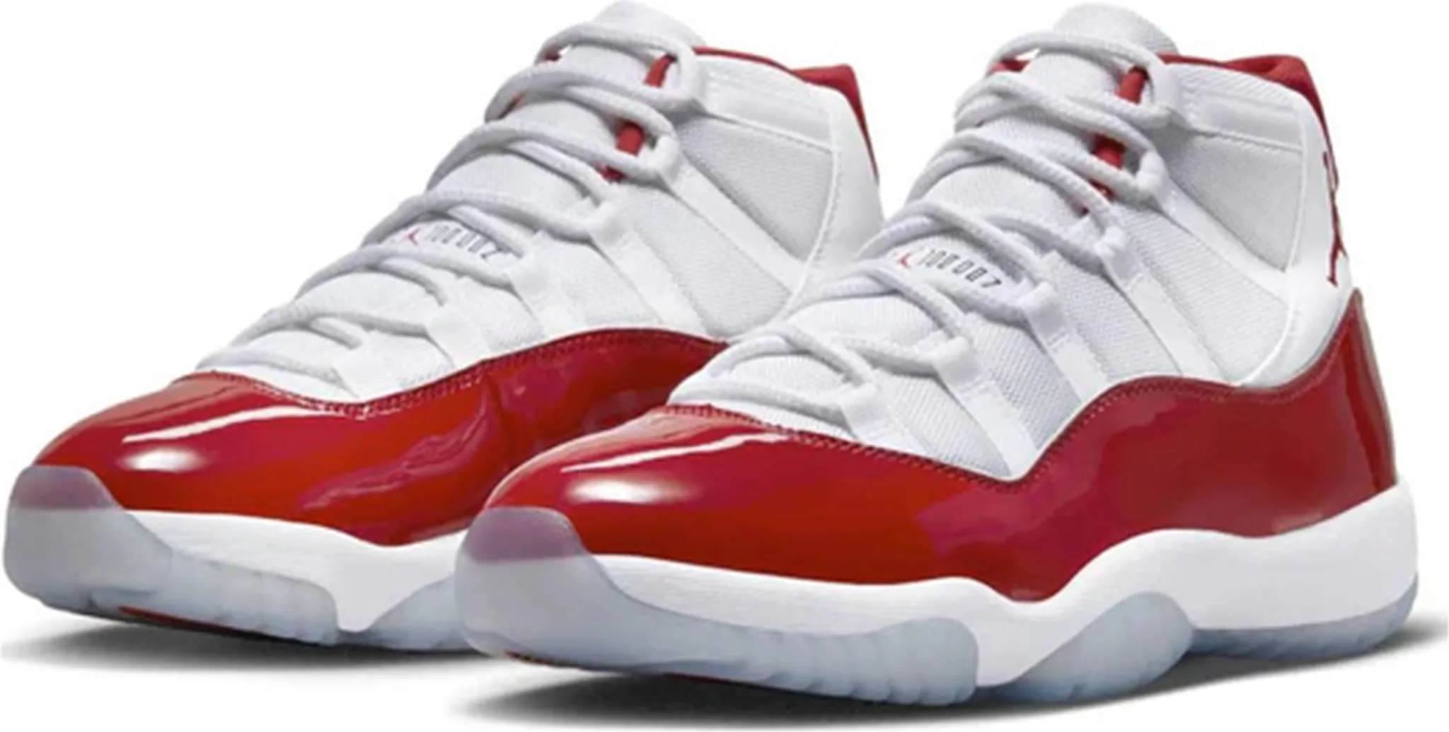 Jordan 11 red and white high best sale