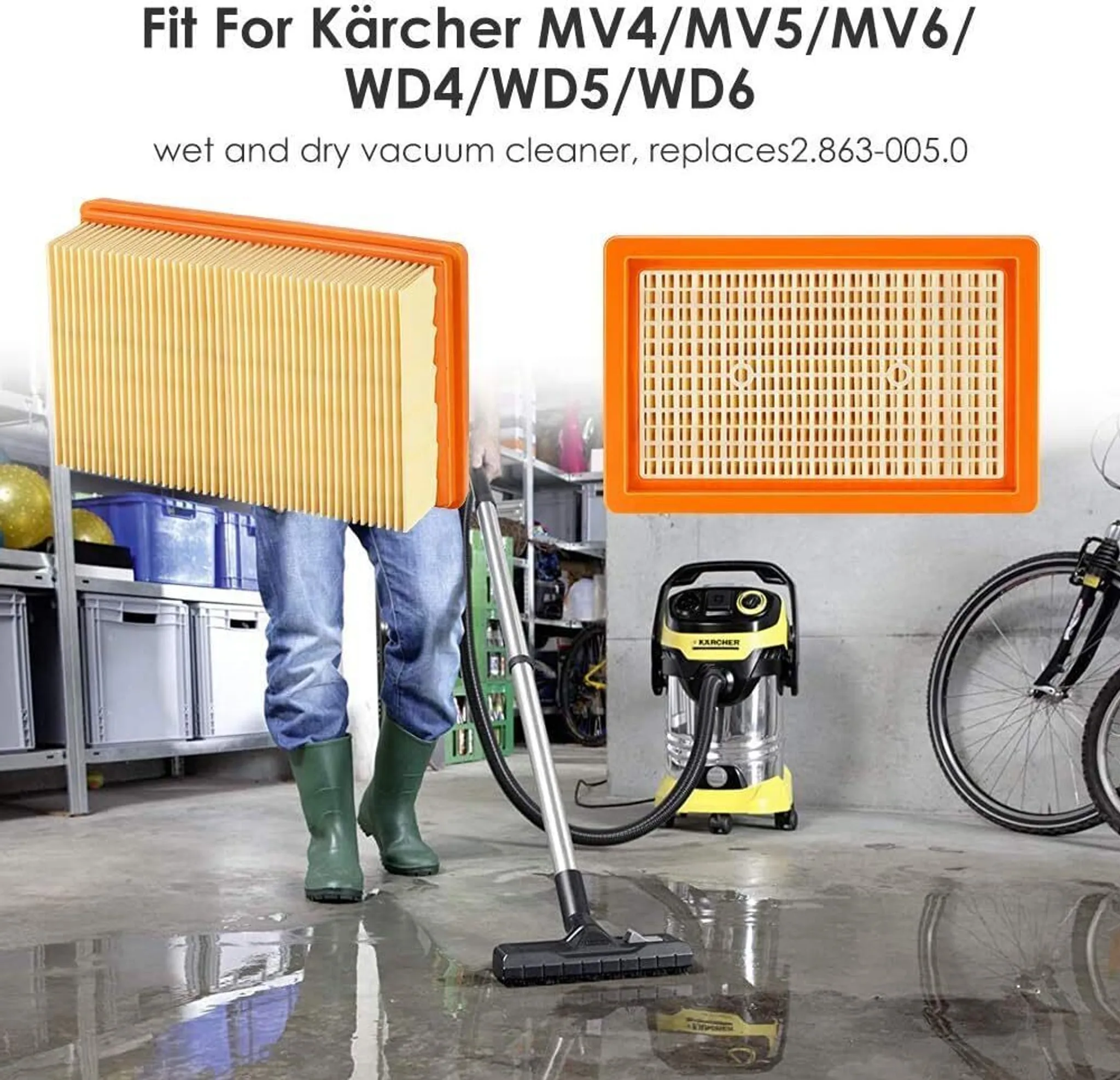 Vhbw 3x Patronenfilter-Set – Ersatz Für Kärcher 6.414-552.0, Für Nass-/Trockensauger & Waschsauger