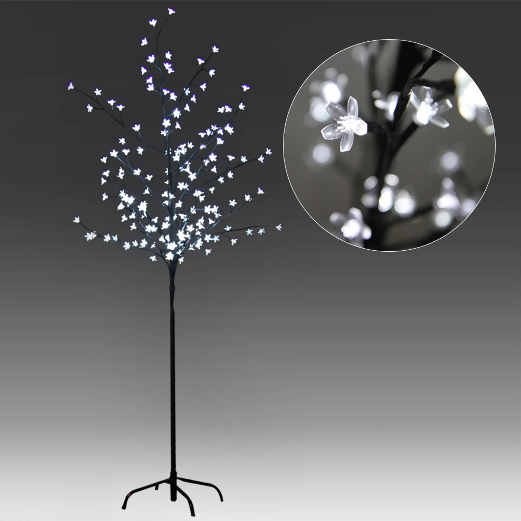 B-Ware LED Lichterbaum mit Sternspitze - 170 warmweiße LED - 17 funkelnde  LED - H.: 210cm - für Außen