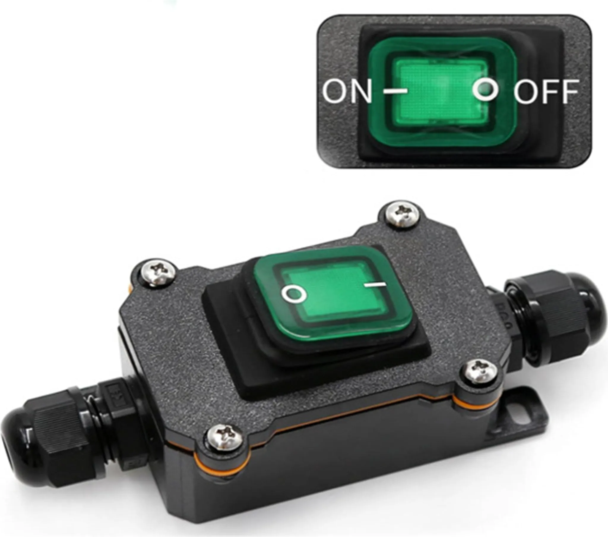 45 AMP Weiß Dusche Zugschnur Deckenschalter Zweipolig Inkl. Neonlicht