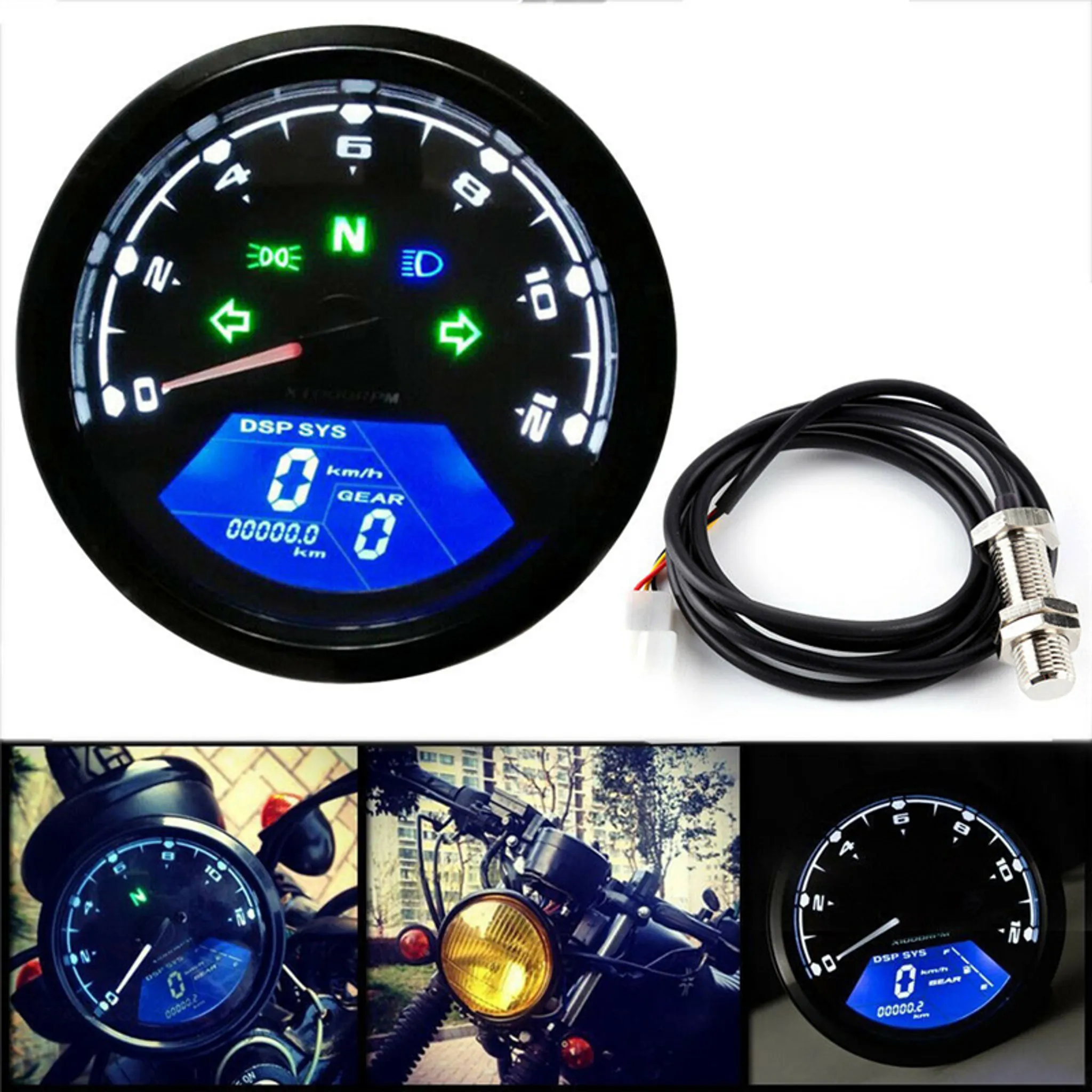 48V/60V Tachometer,Kilometerzähler Tachometer Digital LCD Display Universal Motorrad Tacho,für Elektromotorrad 