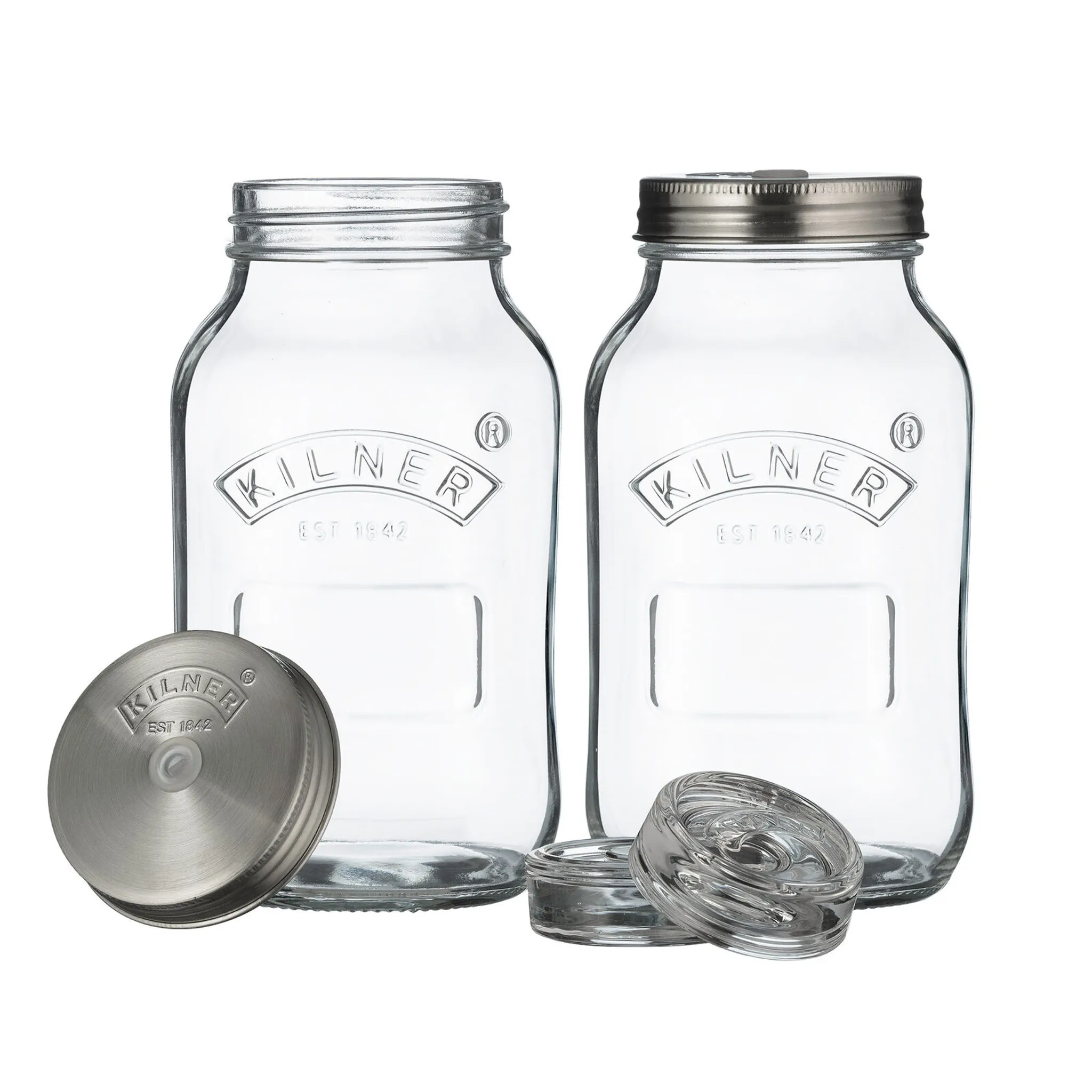 Kilner Fermentier-Set, 3 Liter, Einmachglas mit Gärverschluss