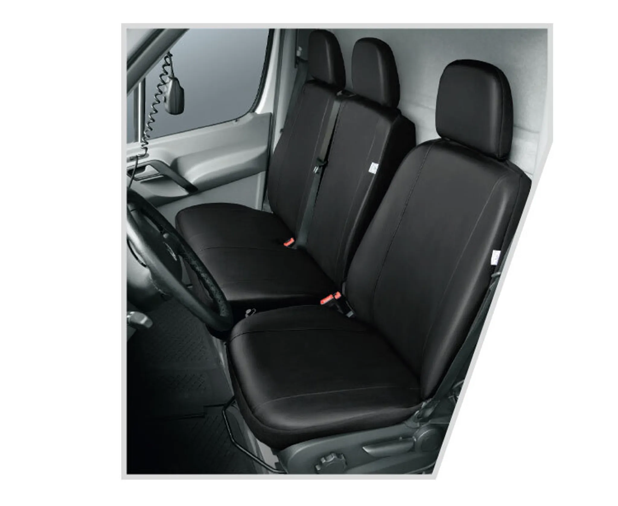 Passform Sitzbezüge für VW T5, passgenauer Kunstleder Sitzbezug Doppelbank  vo