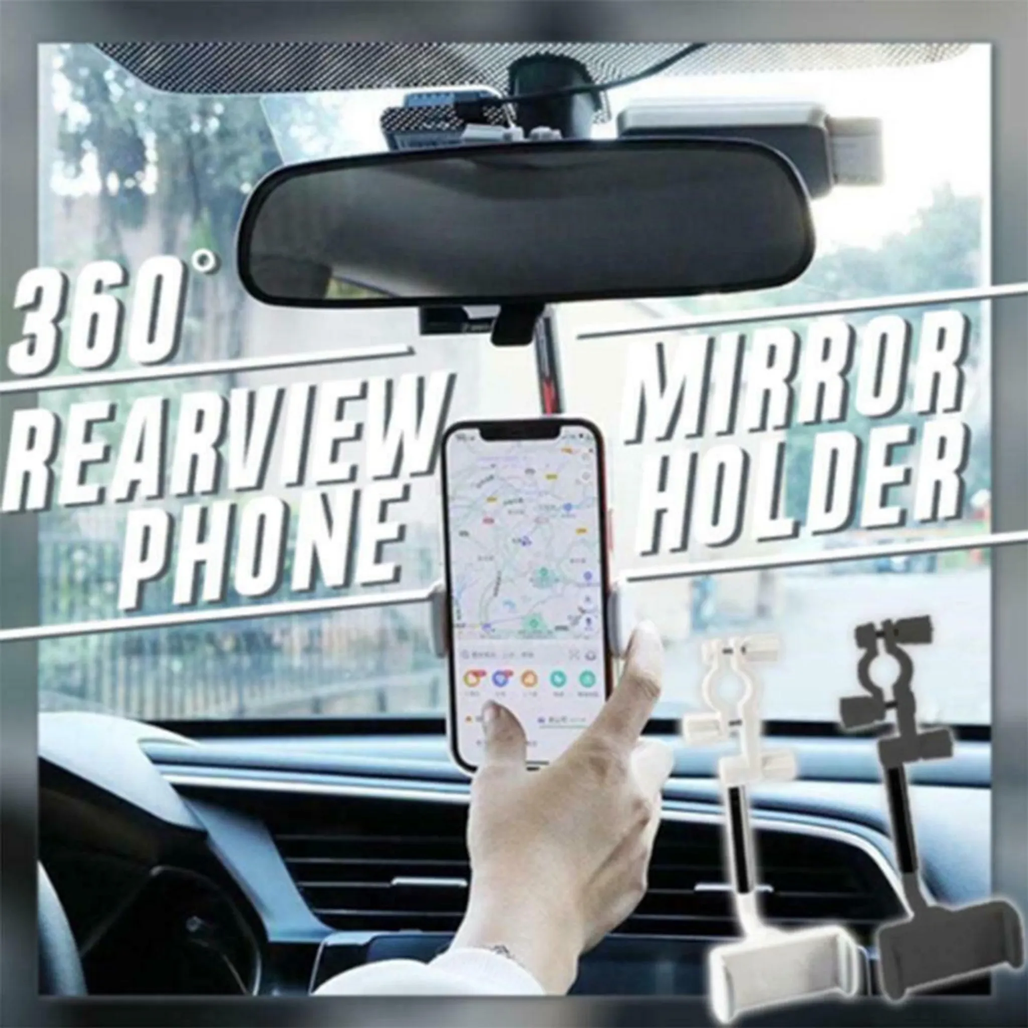 Huawei Auto Handyhalterung,Universelle 360° Rückspiegel Autohalterung für Handy,Starke Armklemme Halterungen Kompatibel mit Dashcam,GPS,Handyhalterung Kompatibel mit iPhone Samsung Galaxy HTC 