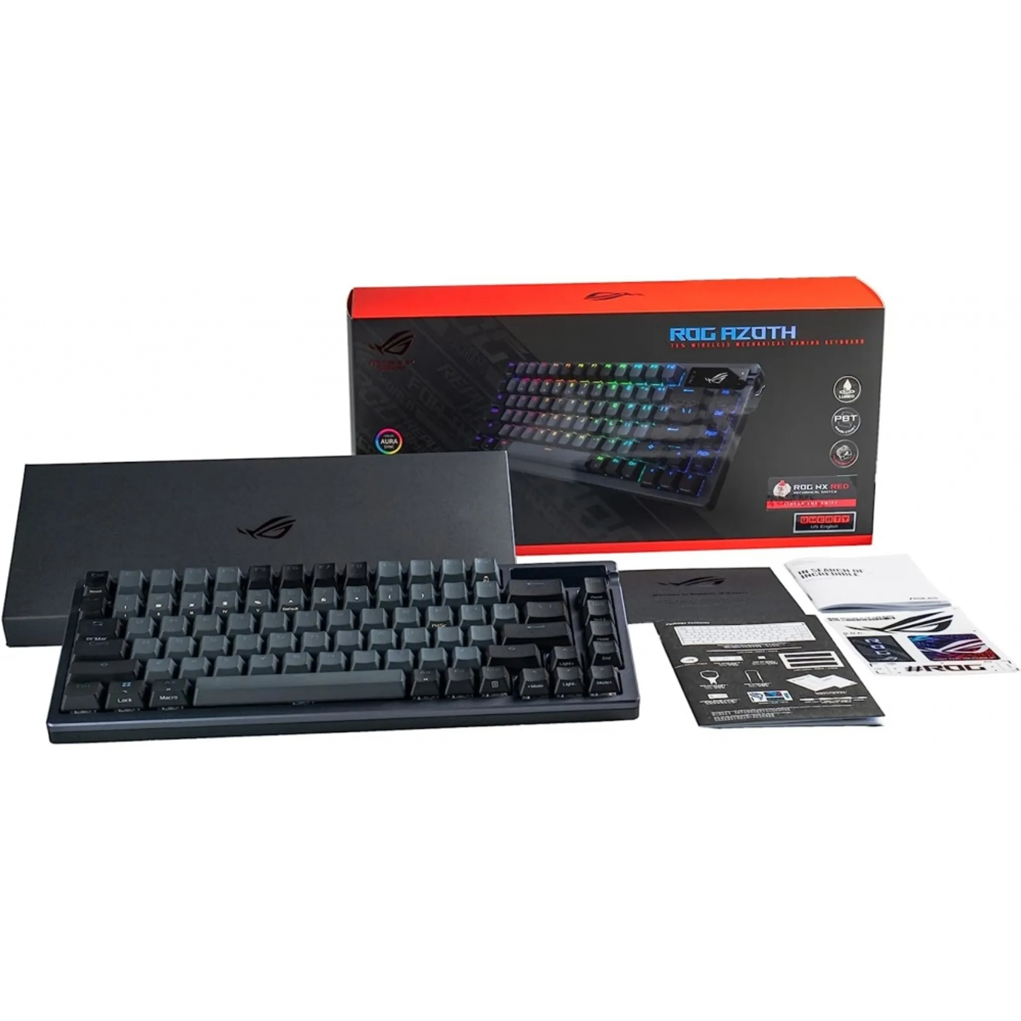 ASUS ROG Azoth Wireless Gaming Tastatur , PBT, ROG NX RED, USB/Bluetooth, DE