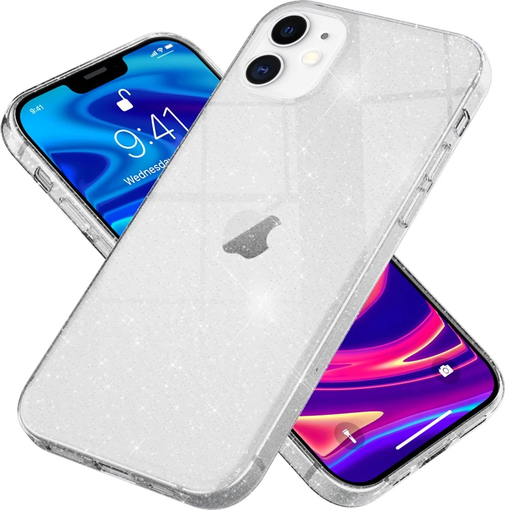 Custodia per telefono in silicone di alta qualà con sfumature blu compatibile con iPhone 11 12 14 15 Pro Max, copertura protettiva antigraffio trasparente o in design colorato a prova di shock