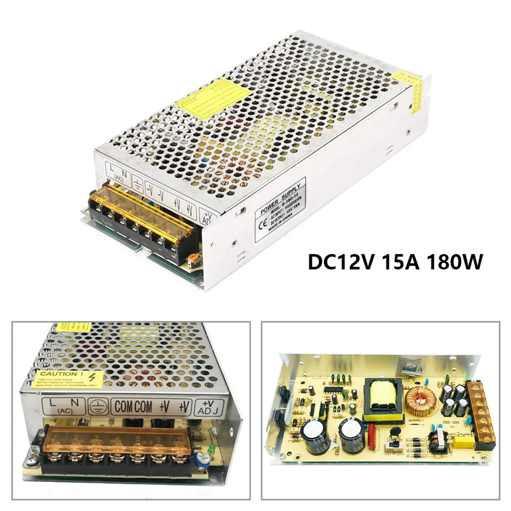12V Schalt-Netzteil 15A 180W AC100-245V für LED Streifen