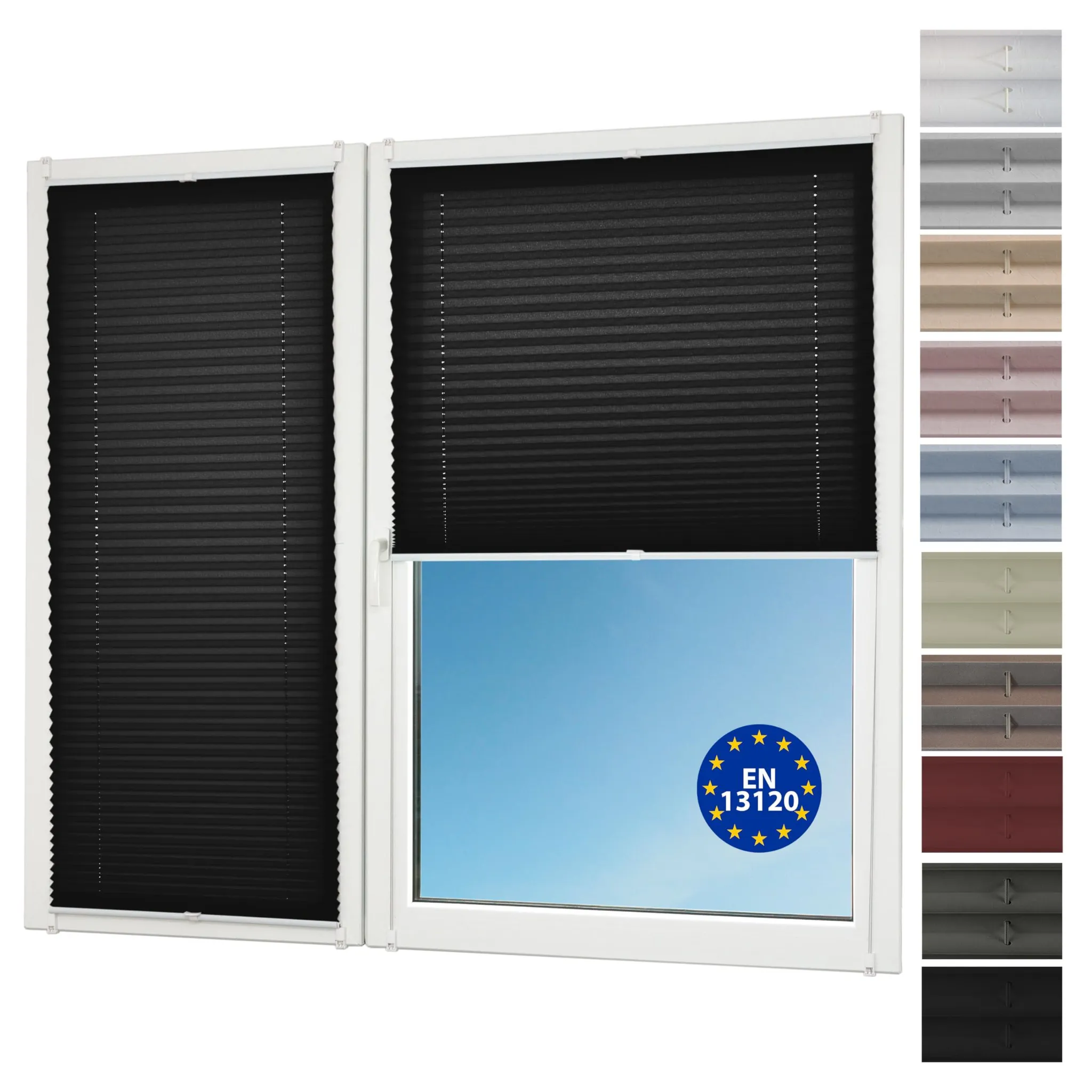 Sunlusso Plissee Klemmfix ohne Bohren – Faltrollo