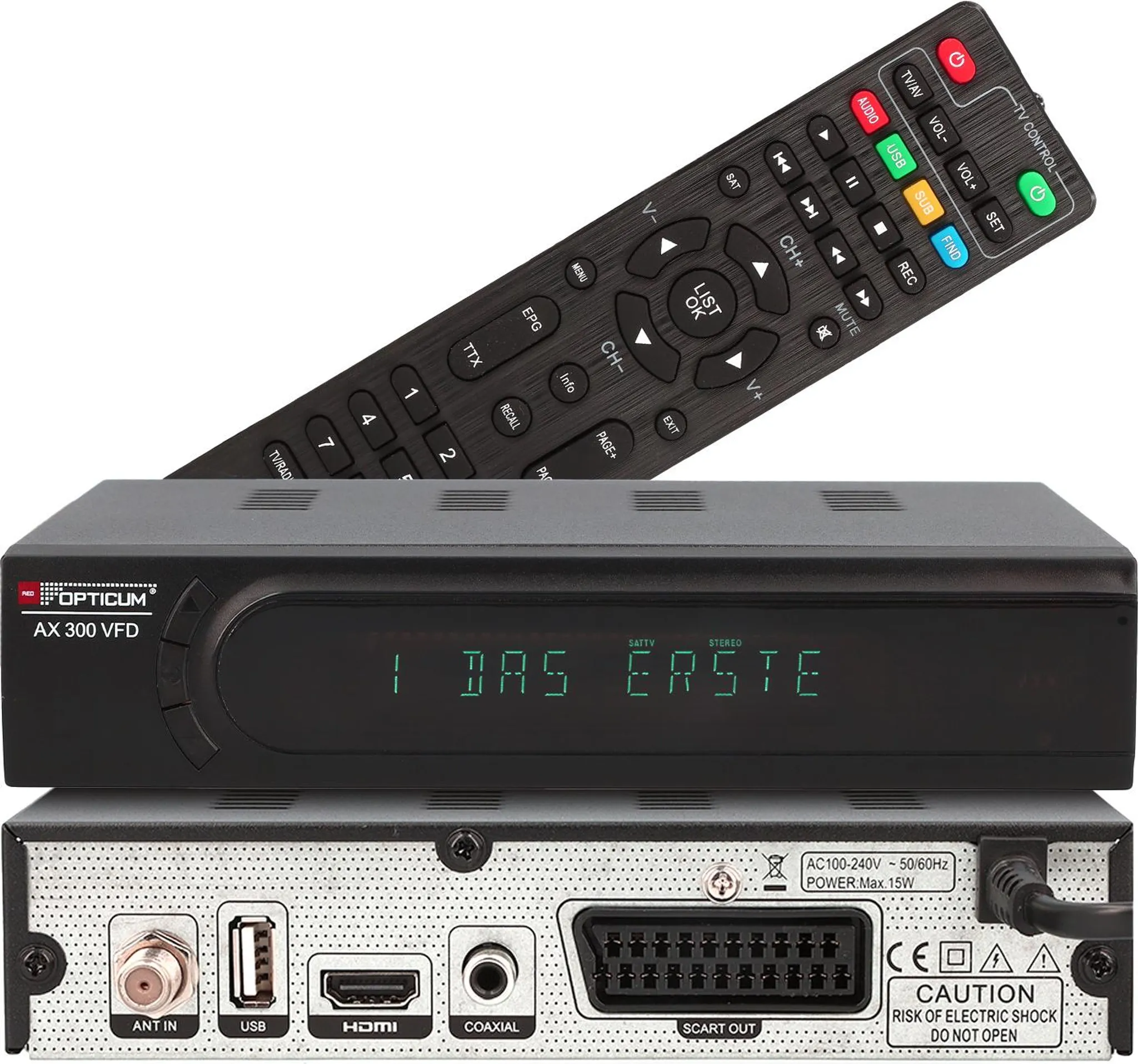 Opticum HD X300 Plus HDTV Satélite Receptor Sin Pvr 12V / 230V USB Camping 1080p - Foto 4