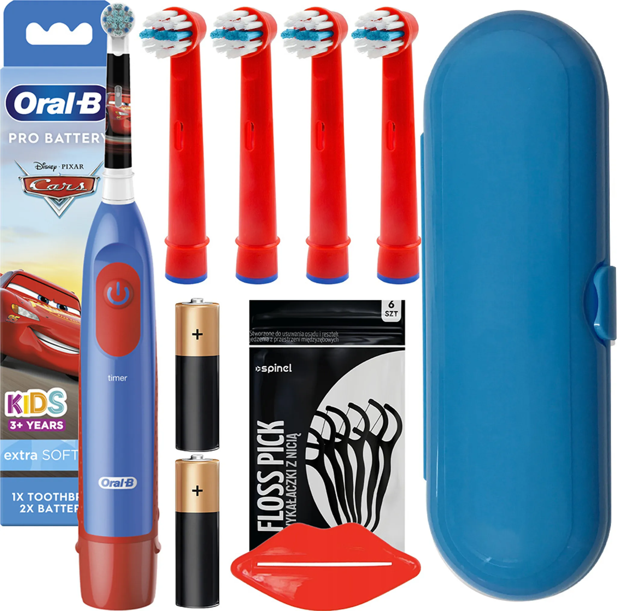 Brosse à dents Oral-B Stages Power Cars Bleu têtes Étui