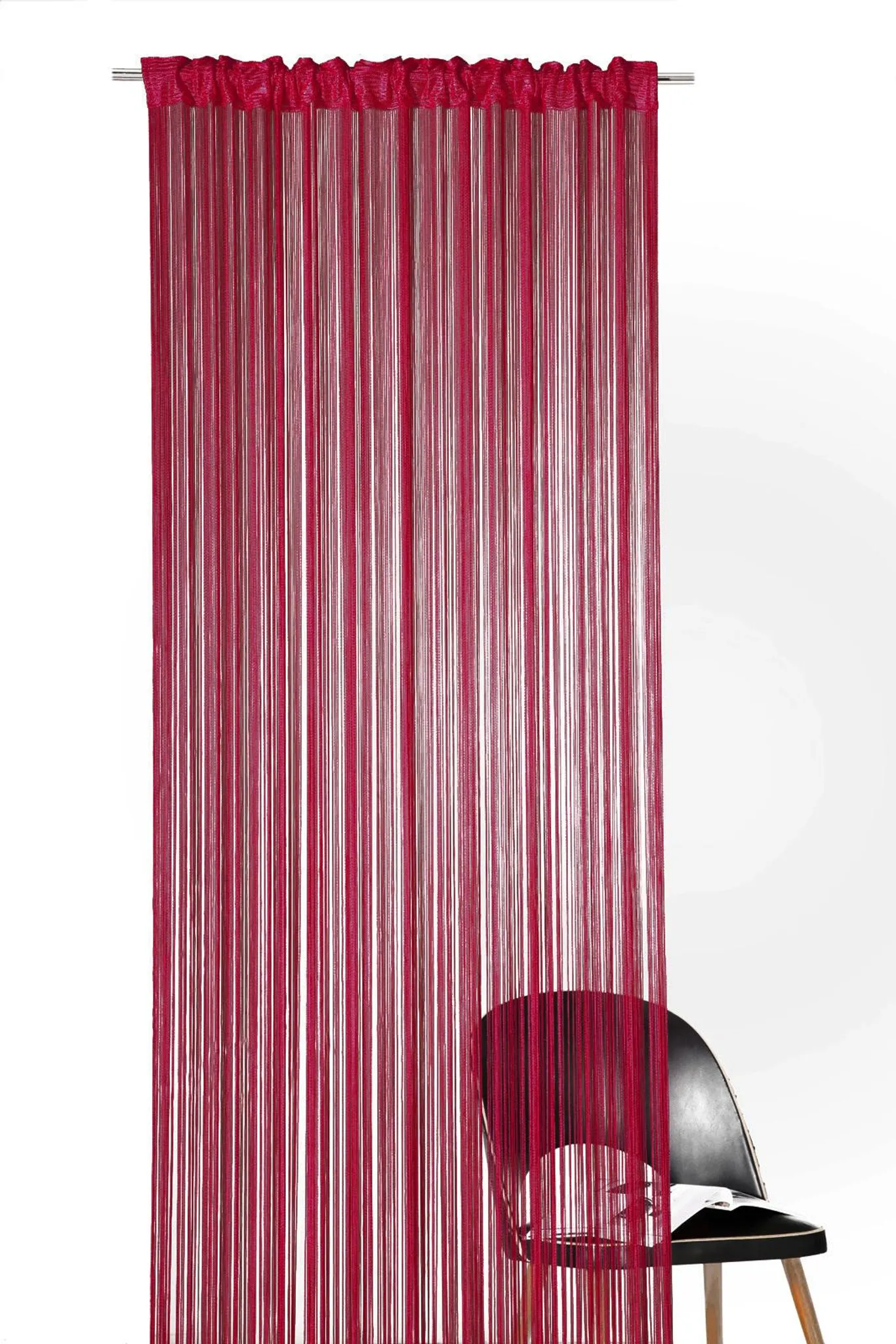 Fadenvorhang Bordeaux 90 cm x 240 cm (BxH) B1 schwer entflammbar – Kaikoon | - hochwertige Sitzmöbel und Fadenvorhänge in Eigenherstellung Fadenvorhang Bordeaux 90 cm x 240 cm (BxH) B1 schwer entflammbar – Kaikoon | - hochwertige Sitzmöbel und Fadenvorhänge in Eigenherstellung