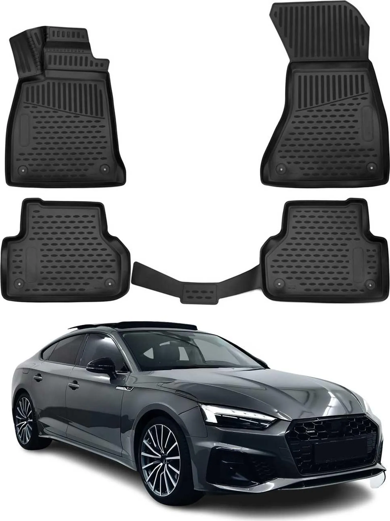 Tappetini in velluto nero per: Citroen C5 I station wagon, berlina