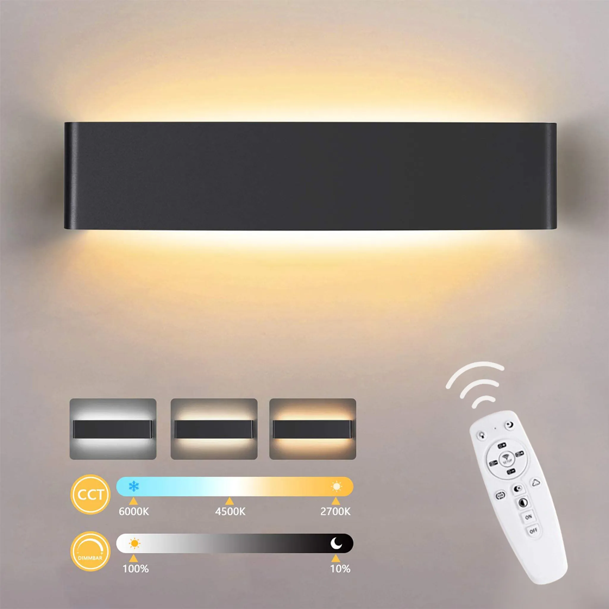 RGB LED Wandleuchte Wandlampe Innen Wohnzimmer Beleuchtung mit Fernbedienung