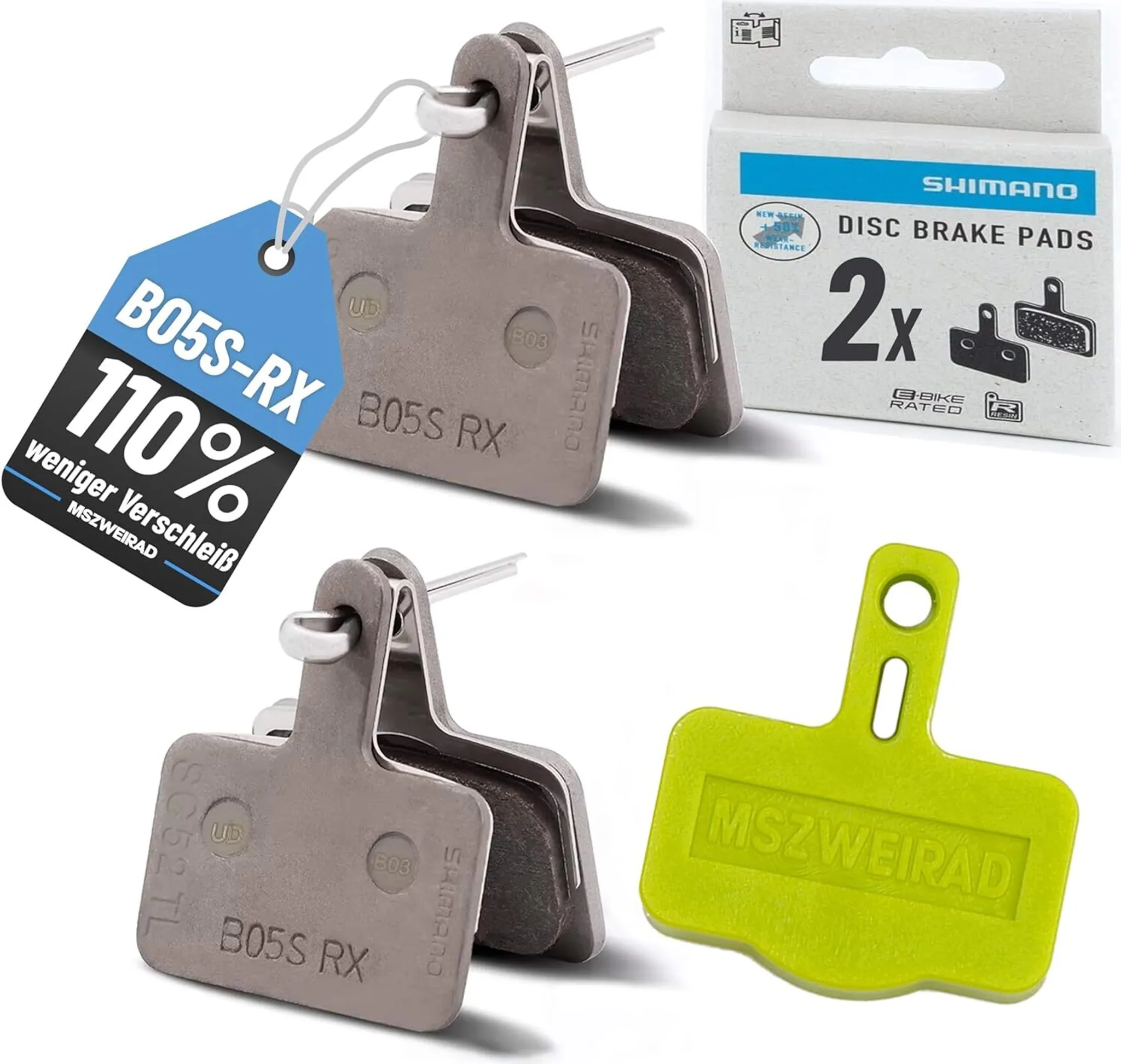 4 Paar Fahrrad Scheibenbremsbeläge Harz/Semi-Metallic – Ersatz Für Shimano M315, M355, M415, M416, M446, M465 U.v.m.
