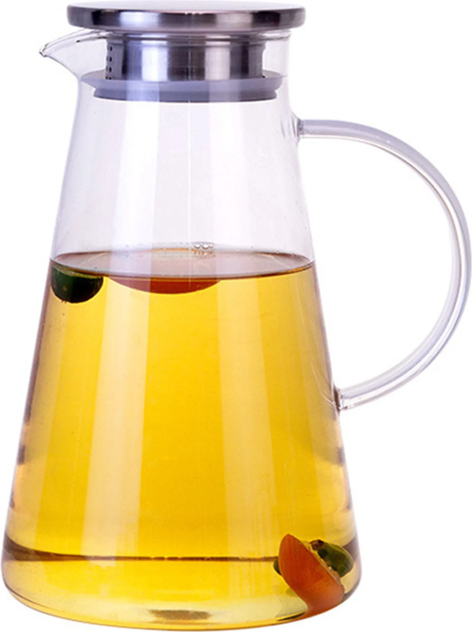 SIEROZUR Glas-Wasserflasche 1 Liter Mit 2 Deckeln – Borosilikatglas, Silikonhülle, Zeitmarkierung, Auslaufsicher