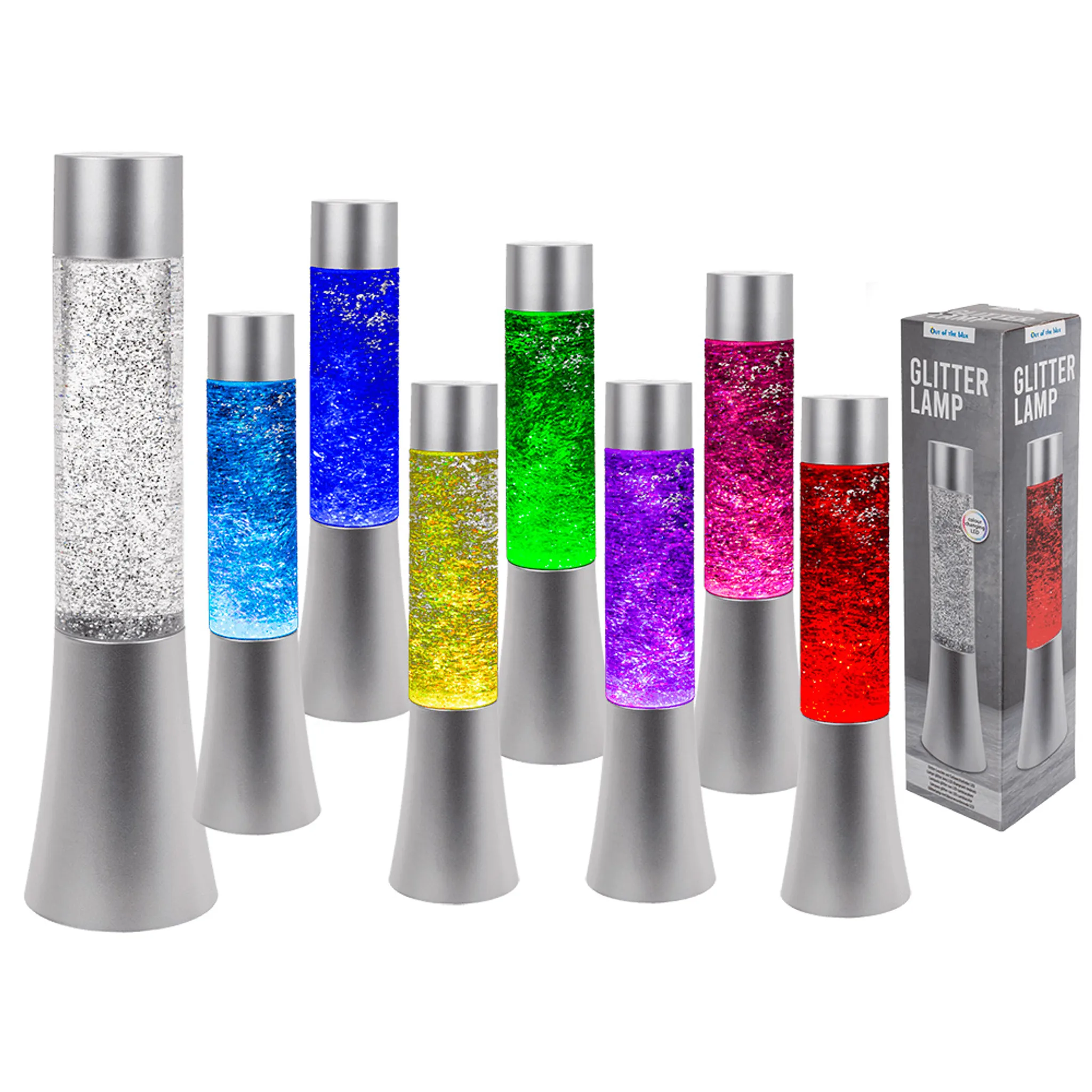 Glitter-Leuchte mit farbwechselnder LED