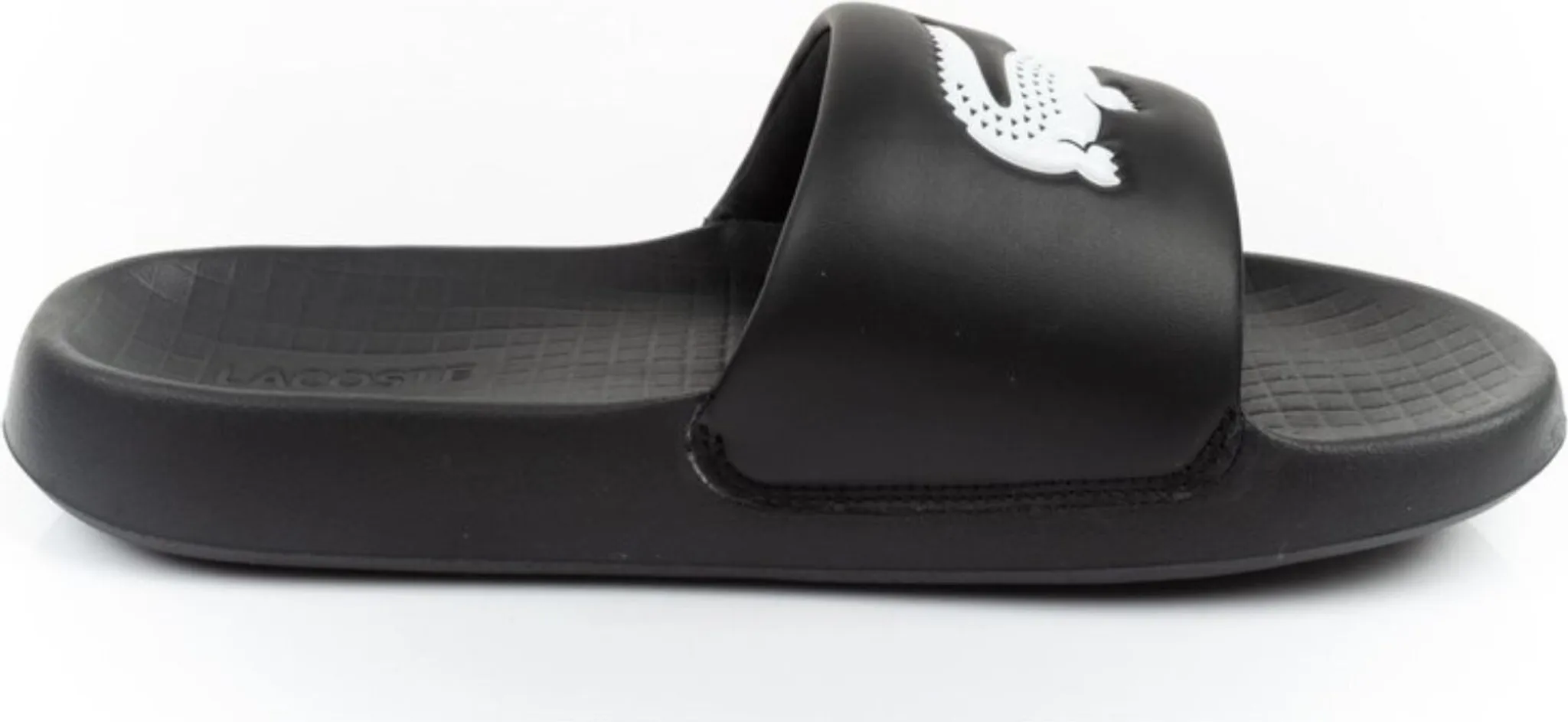 Lacoste Badelatschen Serve Slide Herren Schwarz Weiß