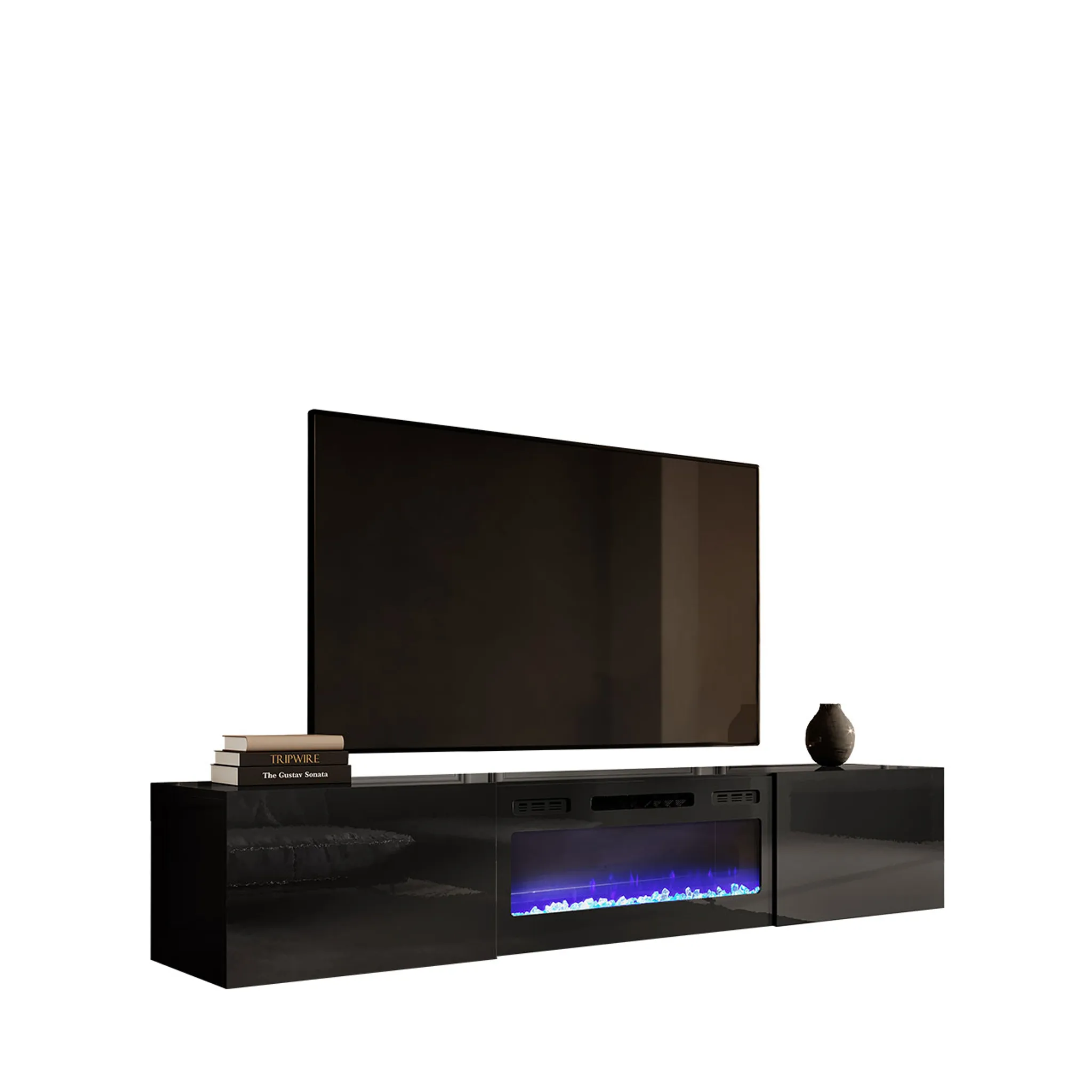 Mirjan24 Slide 200 Meuble TV avec cheminée électrique - Ouverture