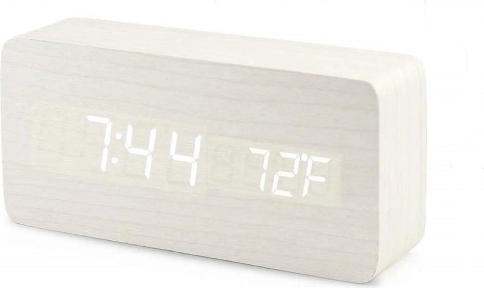 Commande Vocale Réveil Réveil LED Numérique Avec Température Et Date - Luminosité Réglable, Commande Vocale, Snooze - Pour Gros Dormeurs
