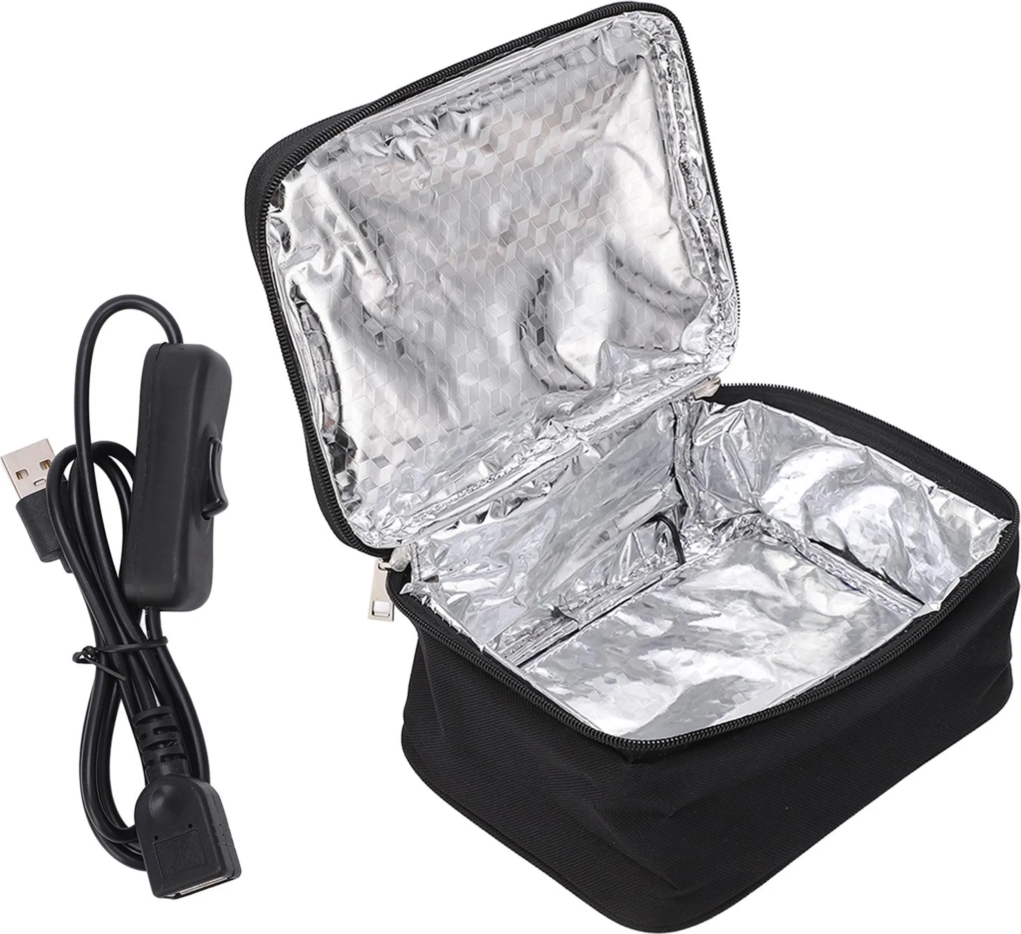 Borsa Porta Stoviglie Da Campeggio In Oxford Nero: Capiente, Con Doppia Cerniera, Smontabile, 218g - 4
