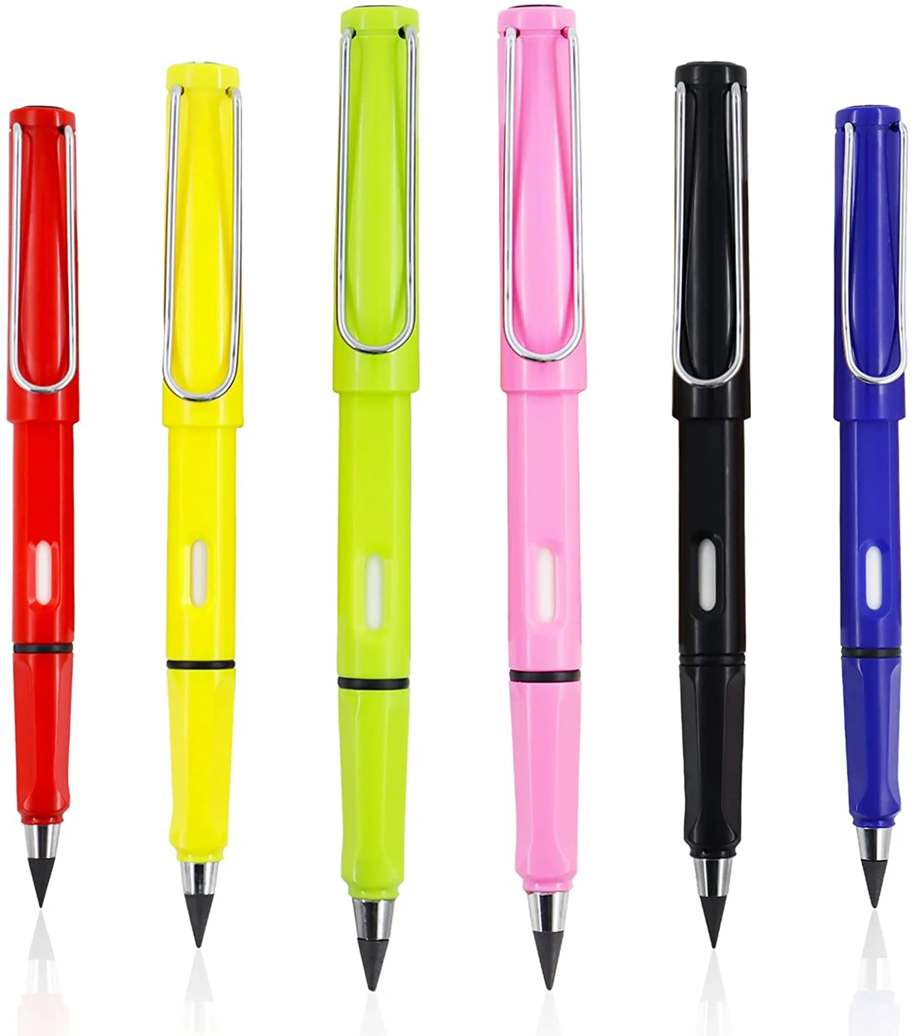 Eine Packung mit 6 Pcs Tintenlose Bleistifte,Bleistift ist nicht leicht zu brechen,Portable Everlasting Pencil Wiederverwendbar,Unbegrenztes Schreiben Ewiger Bleistift Kein Tintenstift 