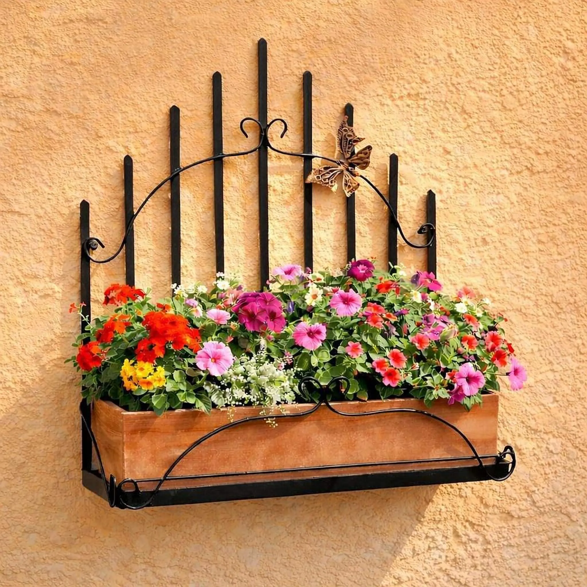 DanDiBo Set 2 Fioriere Sospese In Metallo - Colorate, Shabby Chic, Per Interni/Esterni Con Catena (Grande E Piccola)