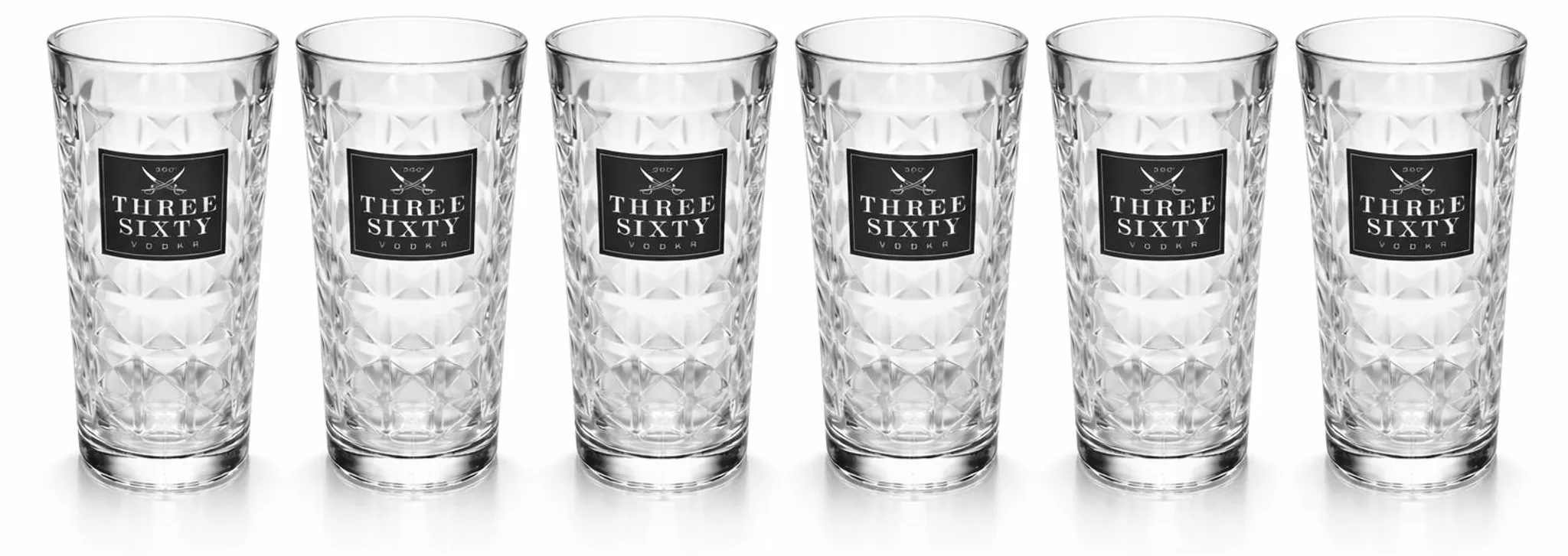 Three Sixty Vodka Longdrinkgläser 6er Set 0,3L geeicht