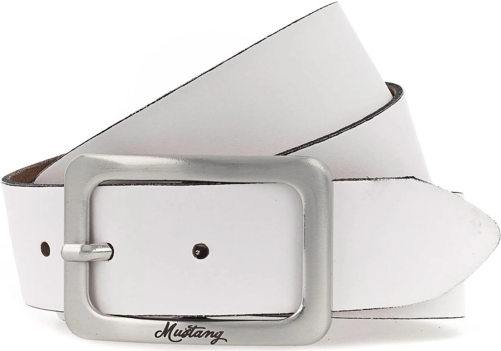 MUSTANG Damengürtel Schmal, 2,5 Cm Breit, Aus Leder – Schwarz, Weite W100 (95–107,5 Cm), Mit Dornschließe, Schlichtes Design