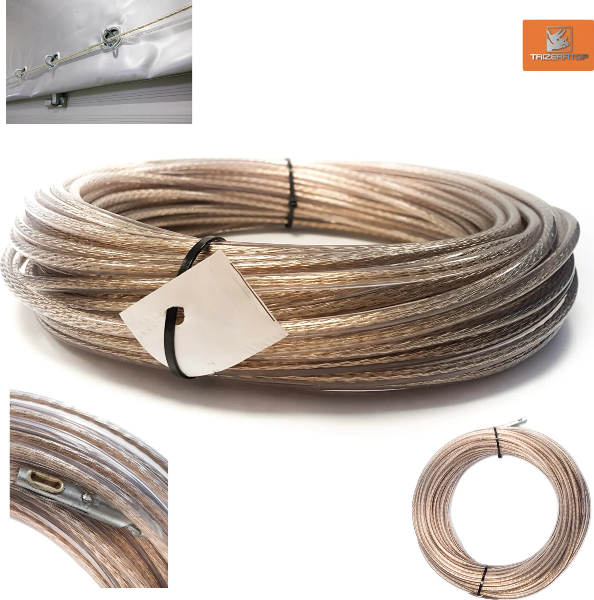 Corda per altalena MAMOI® 2 m, 50 kg | 2 x prolunghe della corda dell'altalena con cappuccio a scatto in metallo | Corda naturale 100% ECO + gancio in metallo - Italia