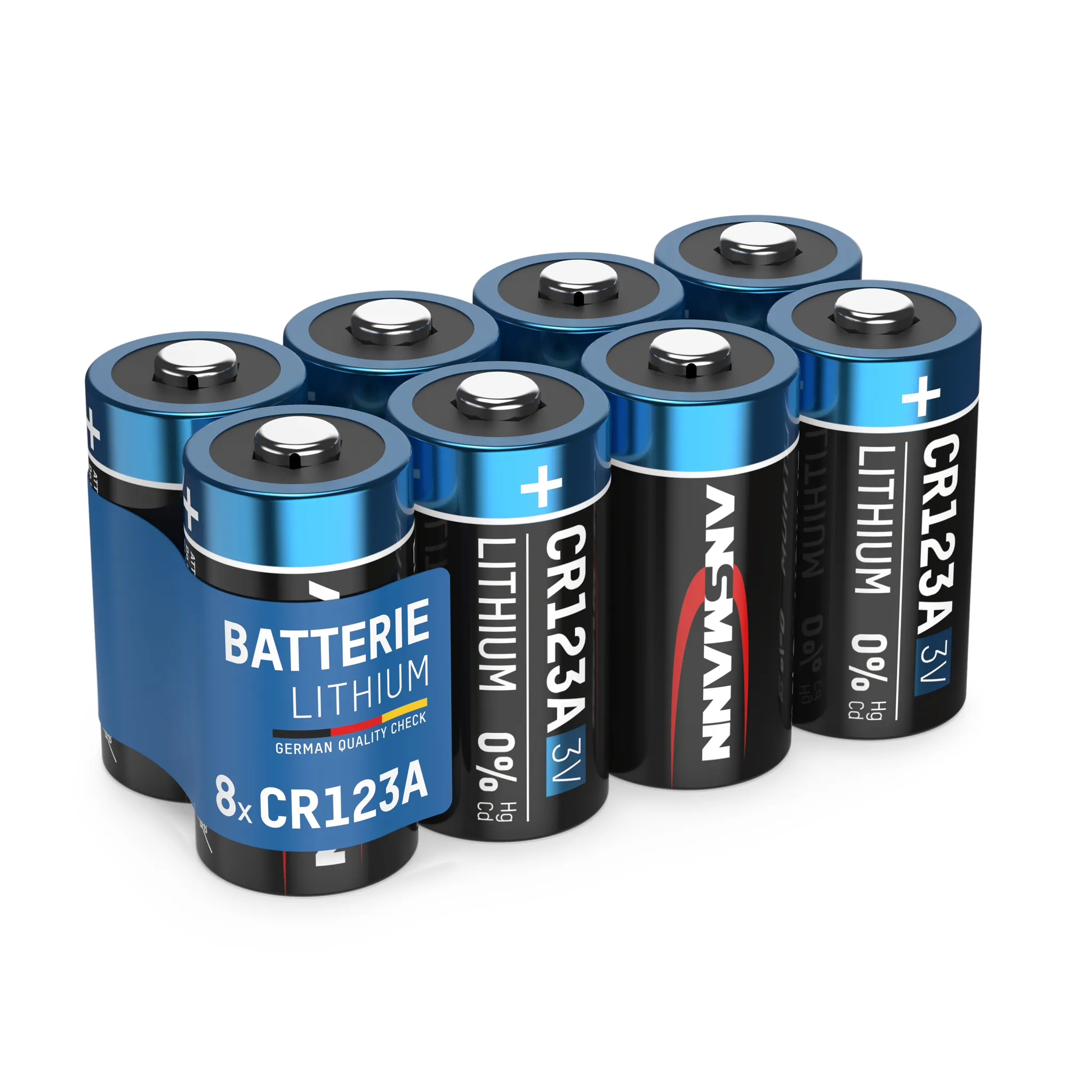 8x ANSMANN CR123A Lithium Batterie 3V 