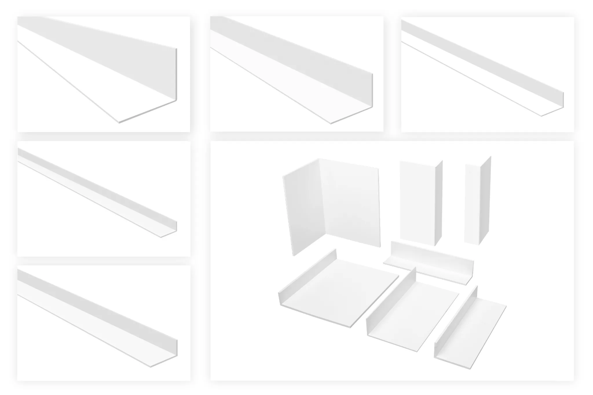 HEXIM Winkelprofile ungleichschenklig weiß - PVC Kunststoffwinkel, Auswahl  Maße & Stärke