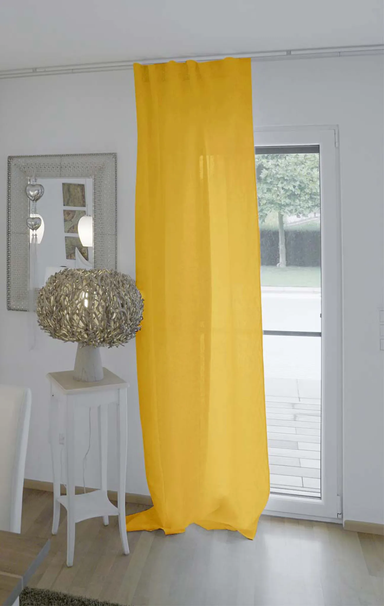Leinenvorhang ca. 135x255 cm zitronen-gelb