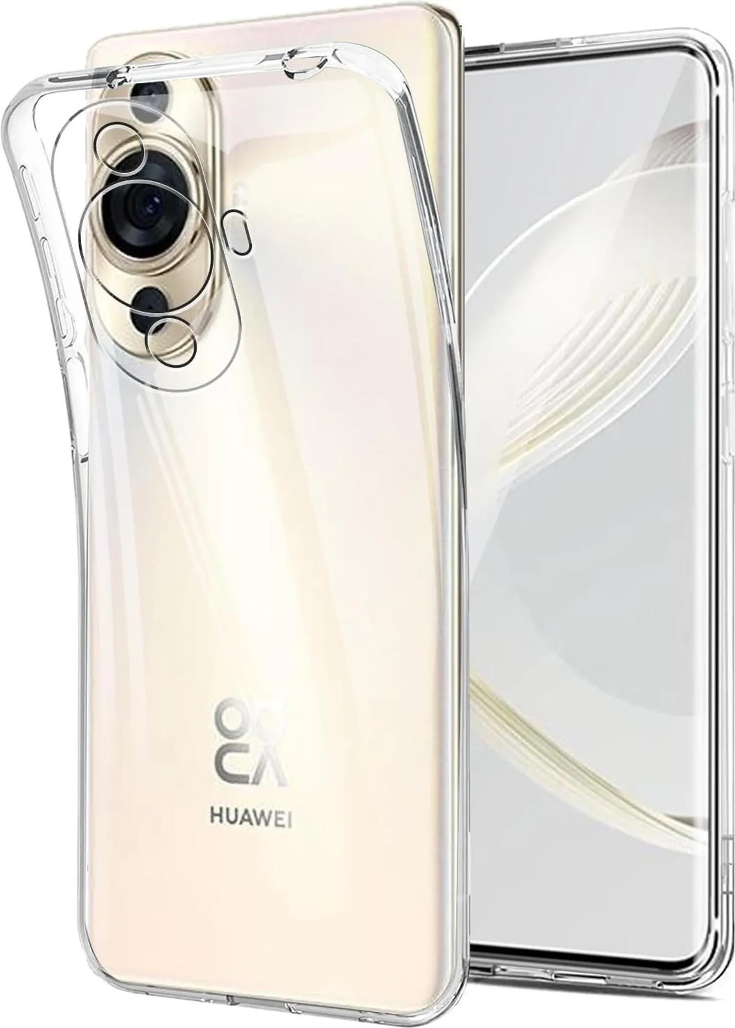 Cover Huawei Nova 5T,360 Gradi Full Body Antiurto Protezione Caso [Trasparente Silicone TPU Anteriore e Rigida Plastica Back ] 2 in 1 Dual Layer Caso