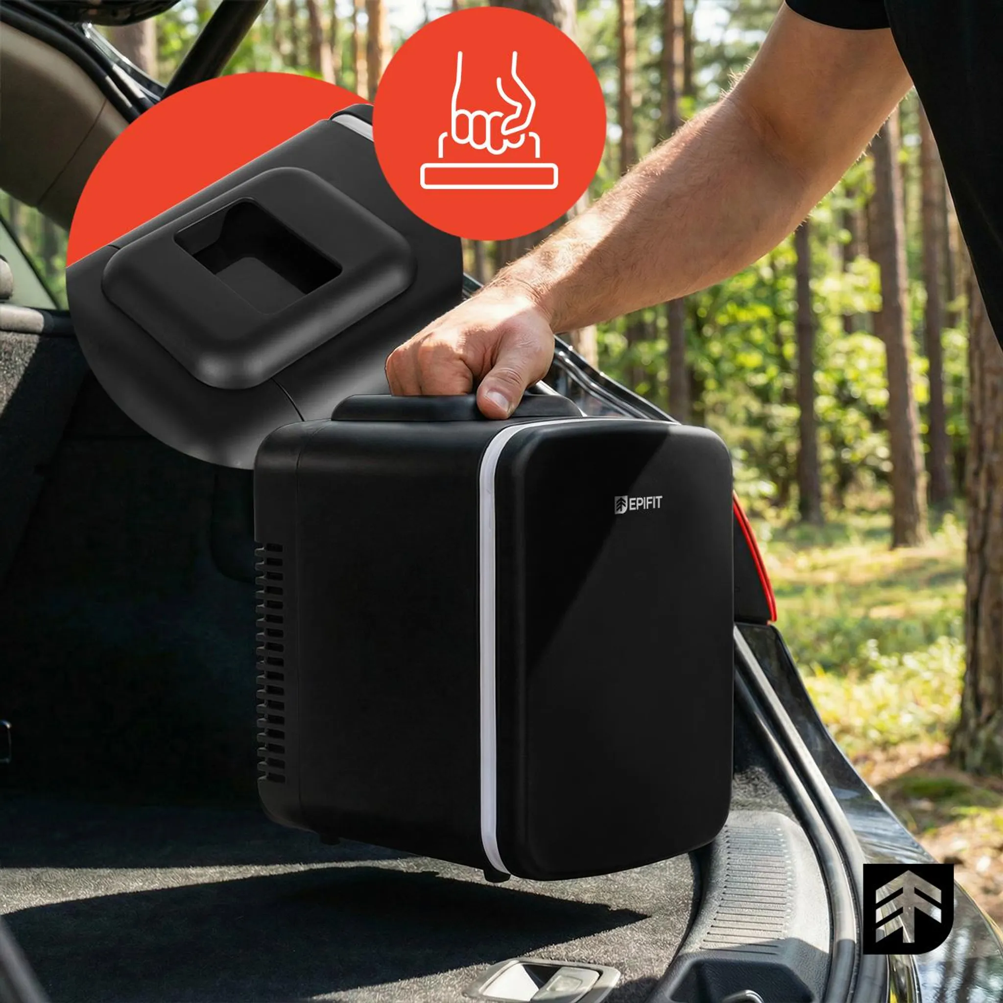 Mini lednička/chladicí box s funkcí chlazení i ohřevu, 4 l, na léky, nápoje a kosmetiku, do auta, Epifit Minicold-4L, černá, cestovní lednička, přenosná