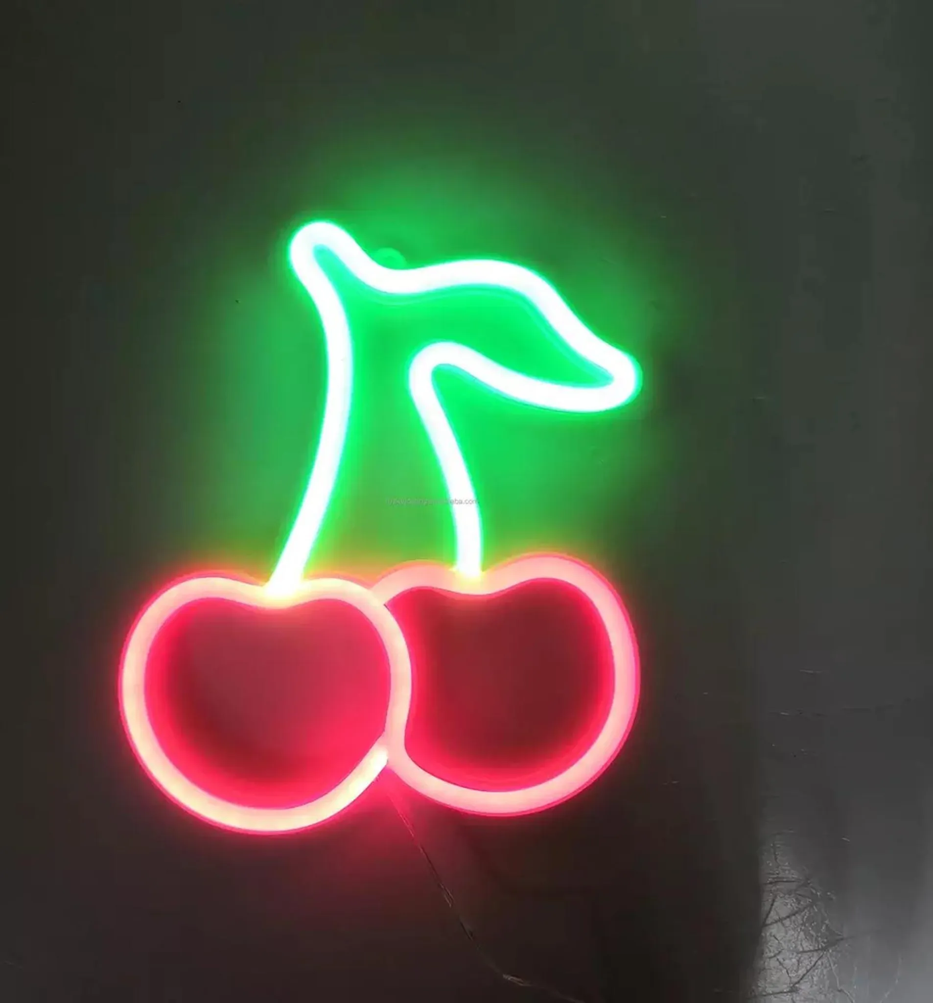 Insegne Luminose Lampada Al Neon A LED Con Frutta, A Forma Di Ciliegia, Pesca, USB, Alimentato A Batteria, Arte Da Parete Per Decorazioni Per Feste In Negozio (Taglia : UN