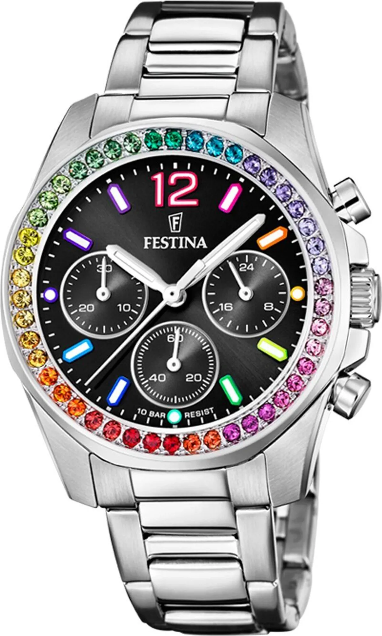 Festina Damen Quarz Uhr F20606/3 mit Edelstahl