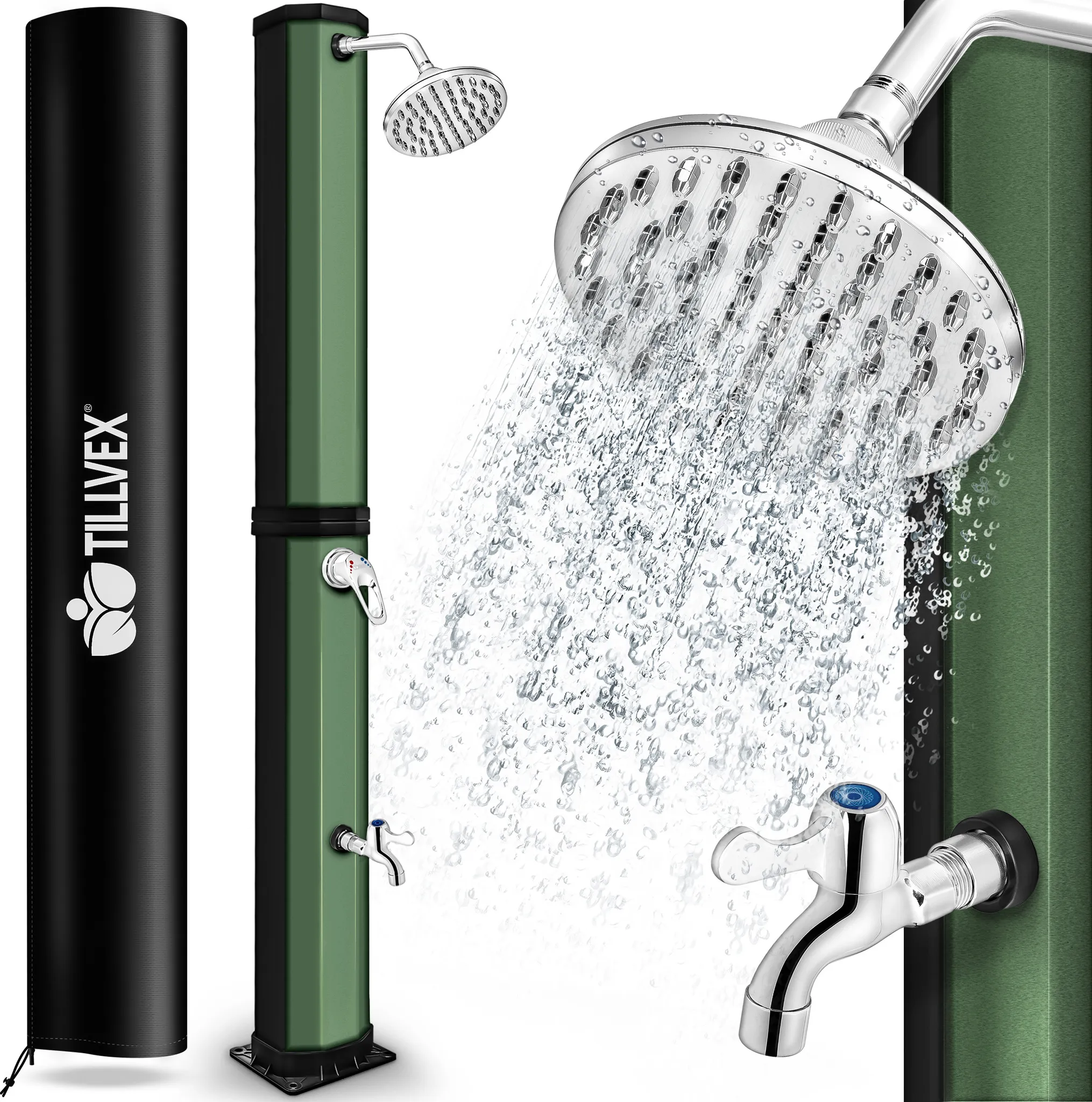 Grafner Aluminium tuindouche met telescoopstatief, in hoogte