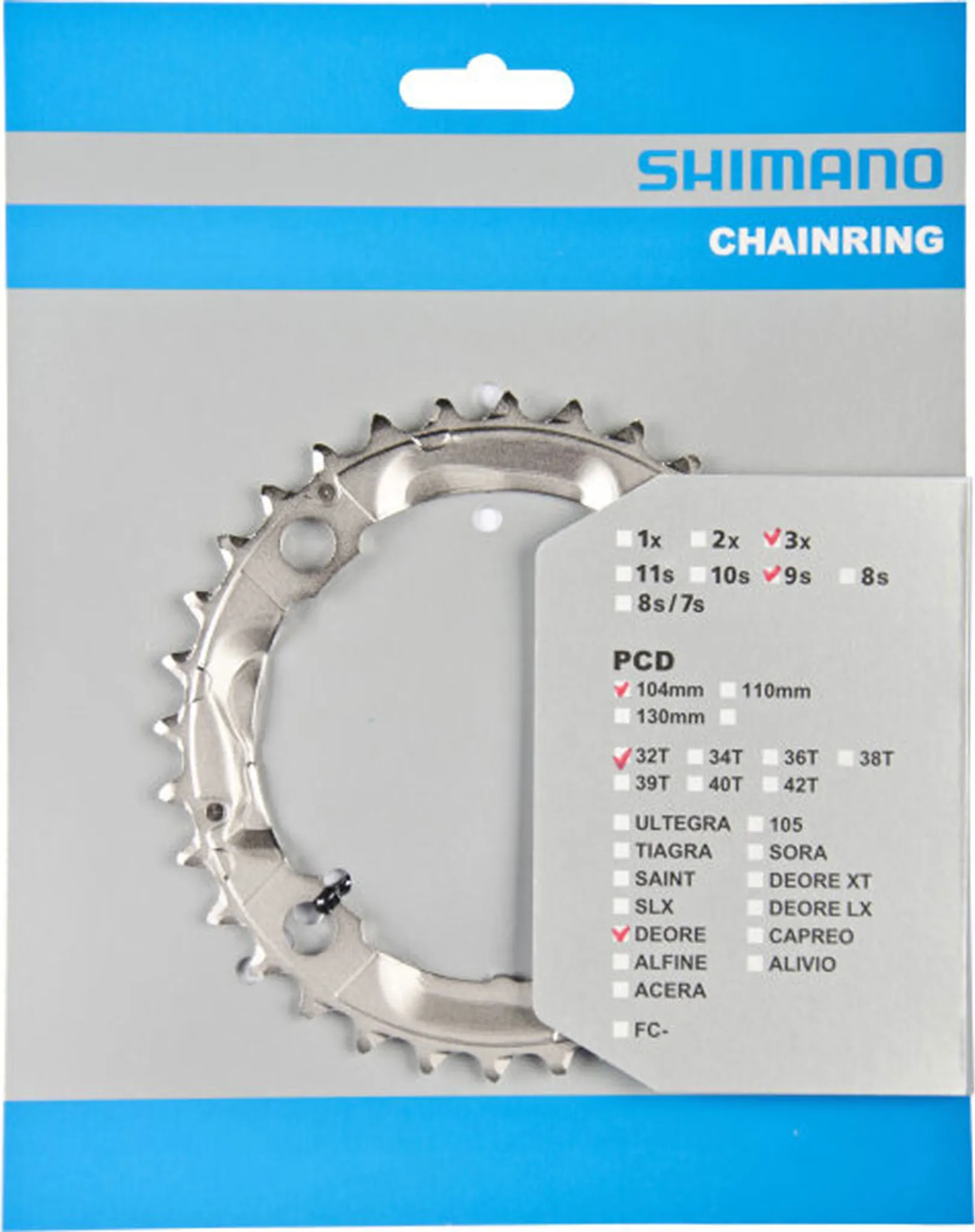 Shimano Alfine Kettenblatt 42 Zähne schwarz / silber