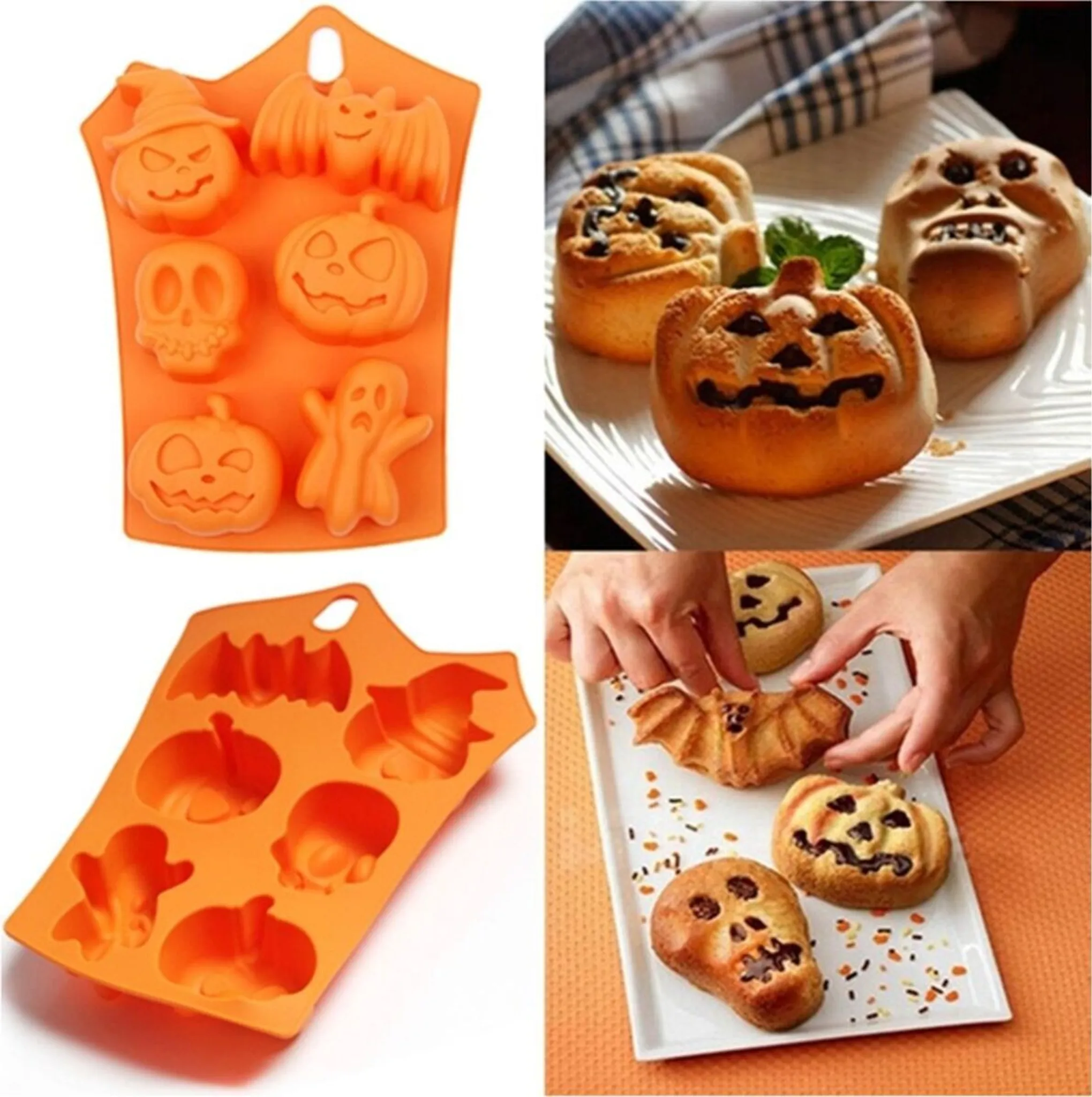 Halloween-Silikonformen – Geister & Mumien, 15 Mulden, Hitzebeständig Bis 260°C, Für Schokolade & Backen