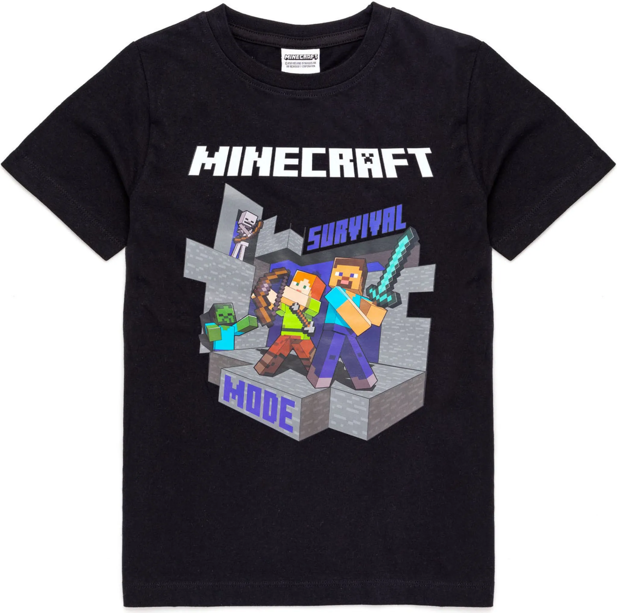 T-shirt Minecraft Noir – Marks And Spencer, Garçon 10-11 Ans, Manches Courtes