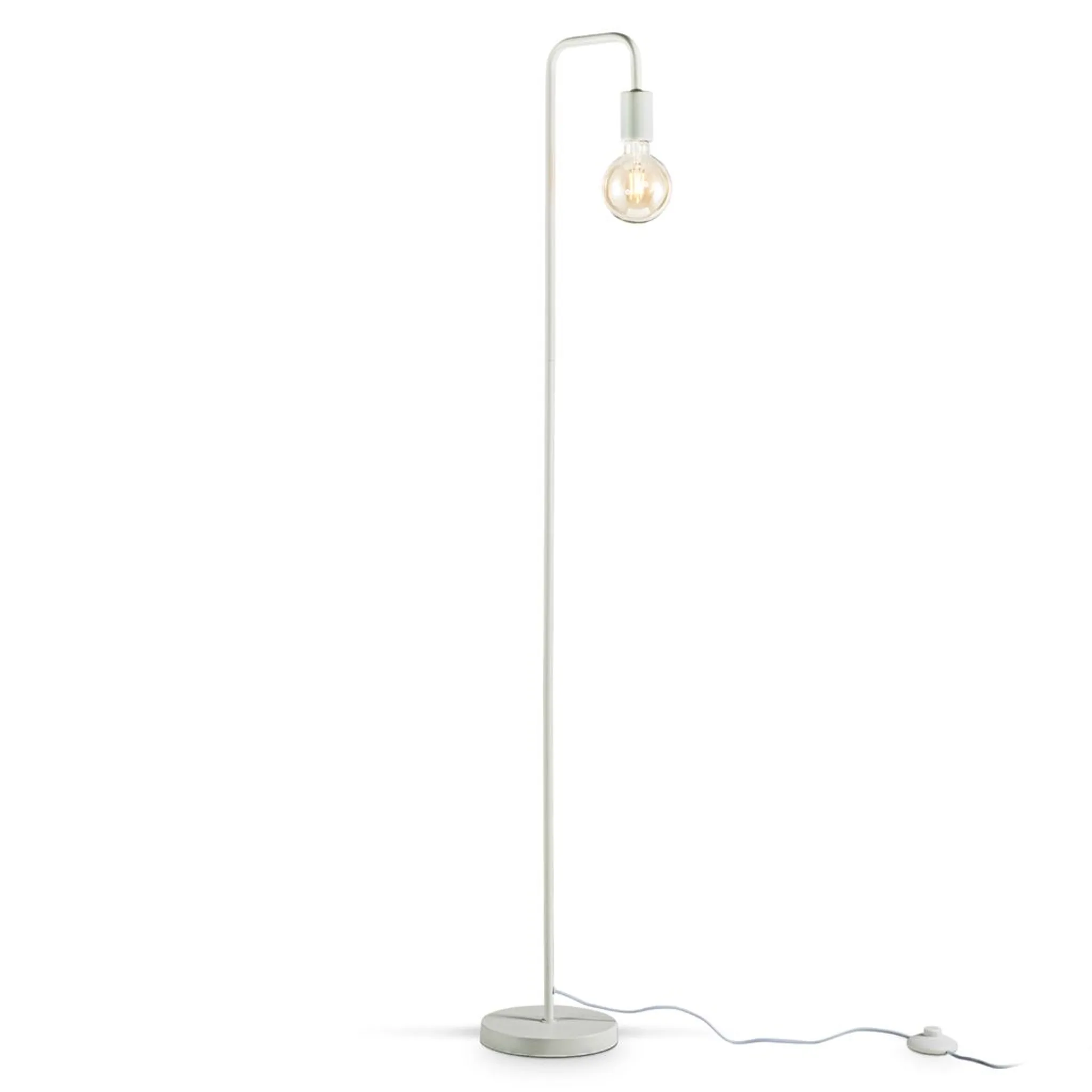 Stehlampe Retro Bogen Weiß Industrie Design Skandinavisch Stehleuchte Metall E27