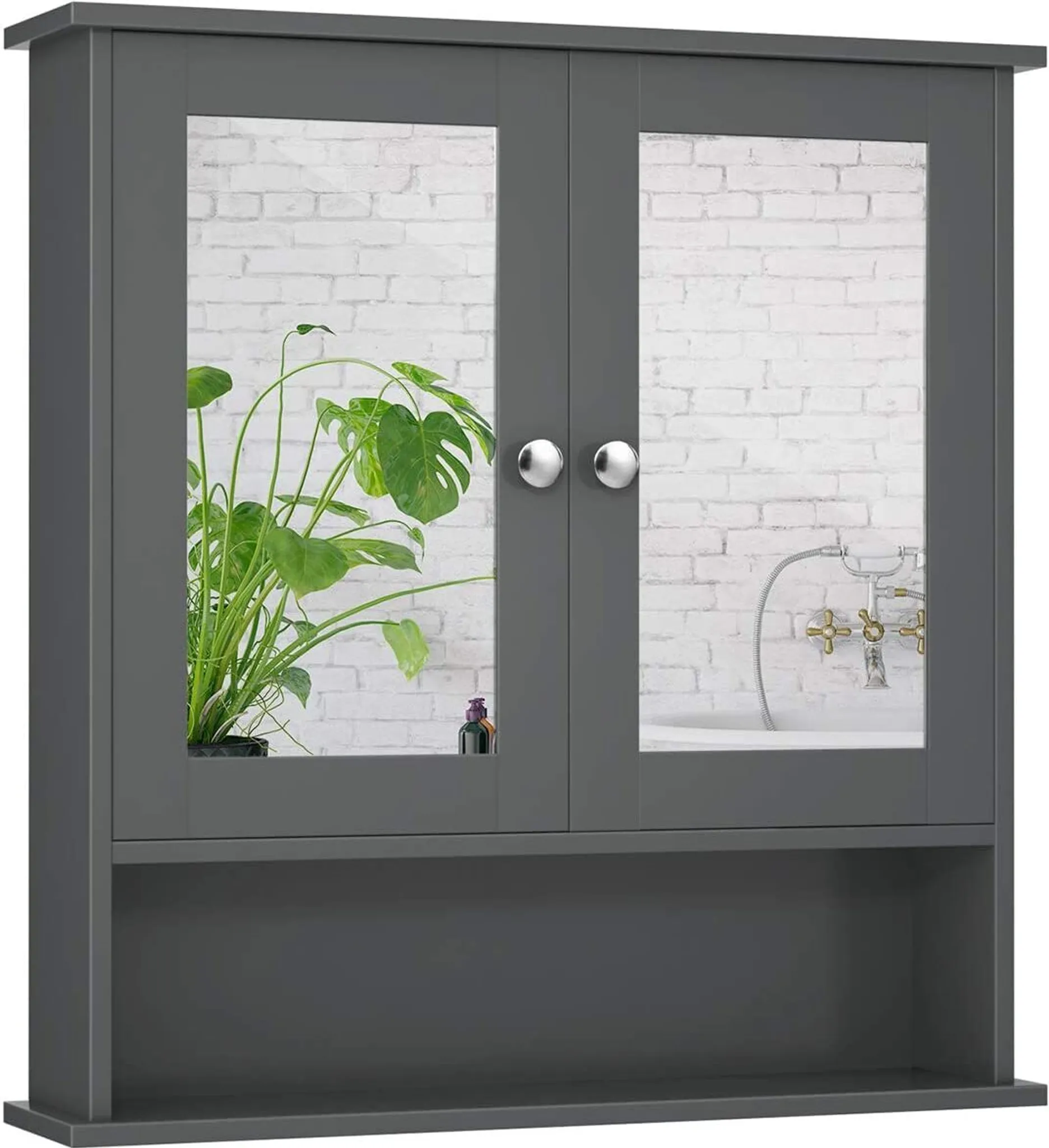 Armadietto Porta Medicinali Da Incasso O Da Parete In Alluminio 66x46 Cm – Specchio Per Bagno Moderno, Antiruggine - 2