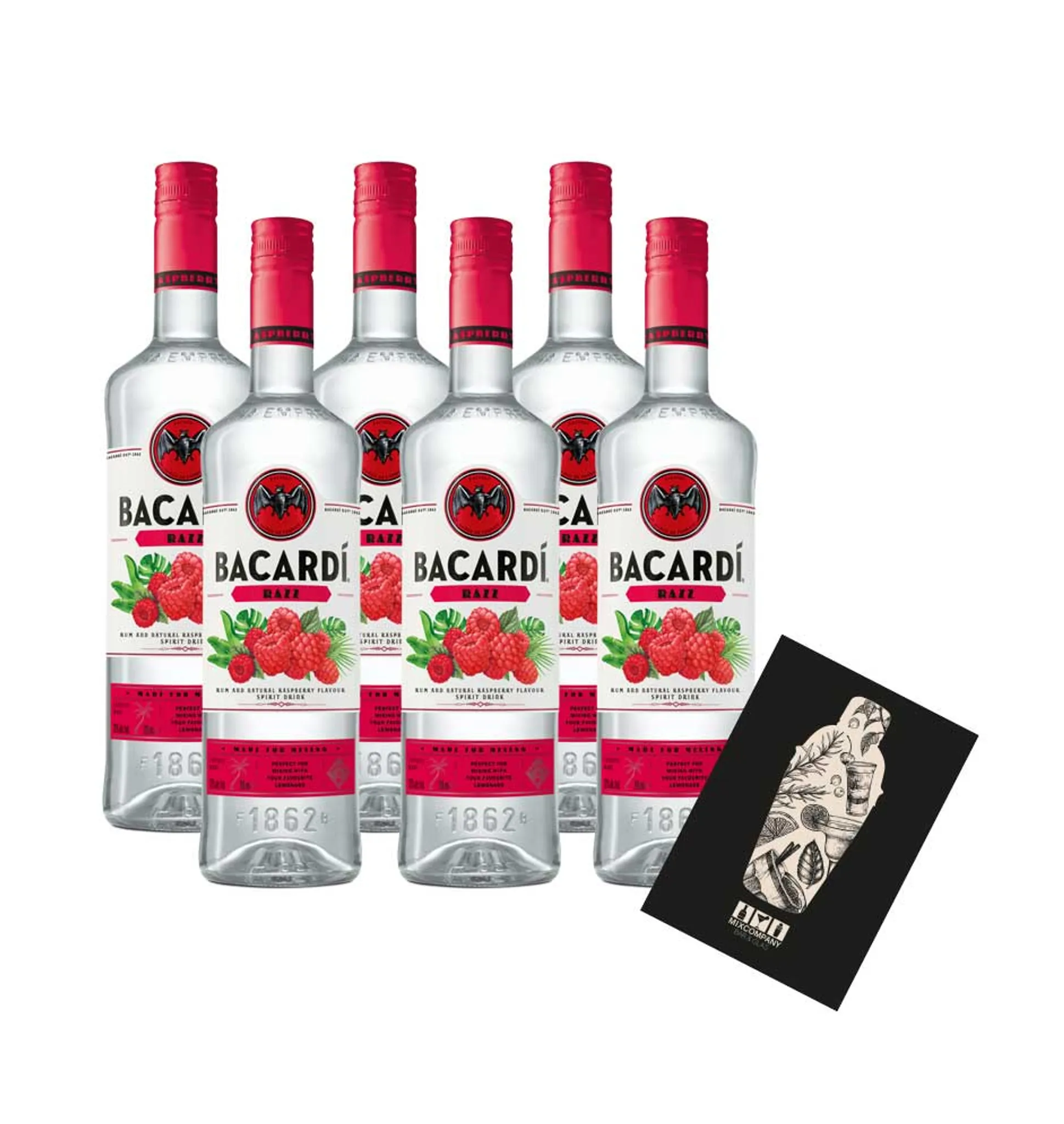 Bacardi 6er Set Razz 6x 0,7L (32% Vol) Rum | Likör