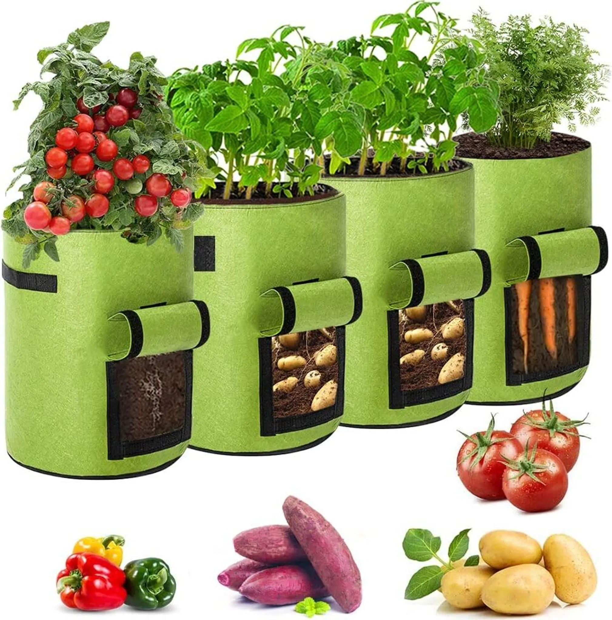 Lot De 5 Sacs De Culture En Tissu 12 Litres IDattel - Avec Poignées, Réutilisables - Pour Tomates, Légumes, Plantes De Balcon Sacs Culture Légumes Lot De 5 Sacs De Culture En Tissu 12 Litres IDattel - Avec Poignées, Réutilisables - Pour Tomates, Légumes, Plantes De Balcon Sacs Culture Légumes