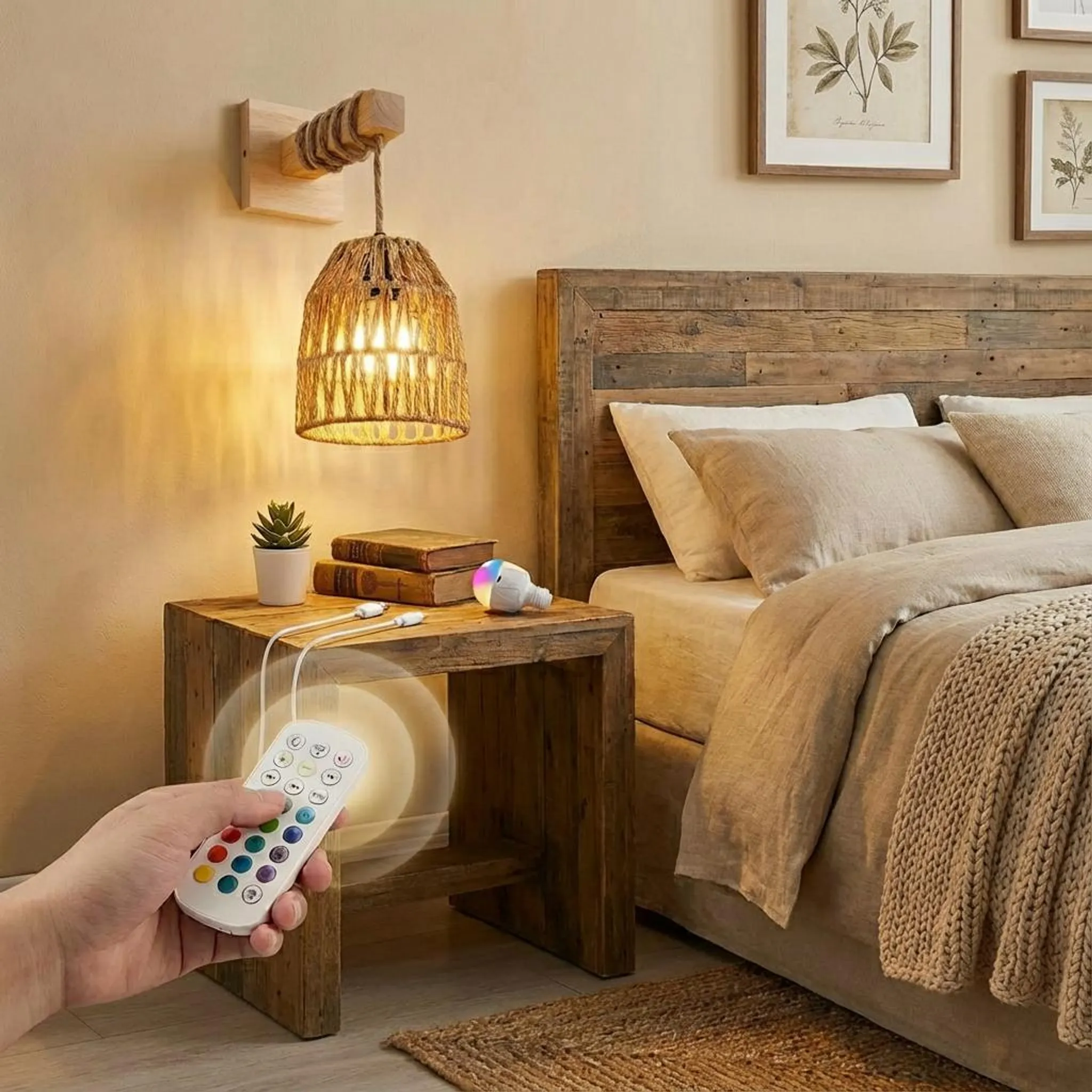 Abat-jour En Osier VidaXL Pour Lampe De Chevet Ou Plafond - Décoration Naturelle Salon/chambre